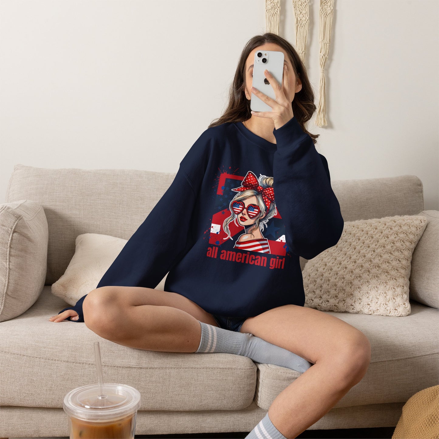 #250 All American Girl Patriotic Sweatshirt