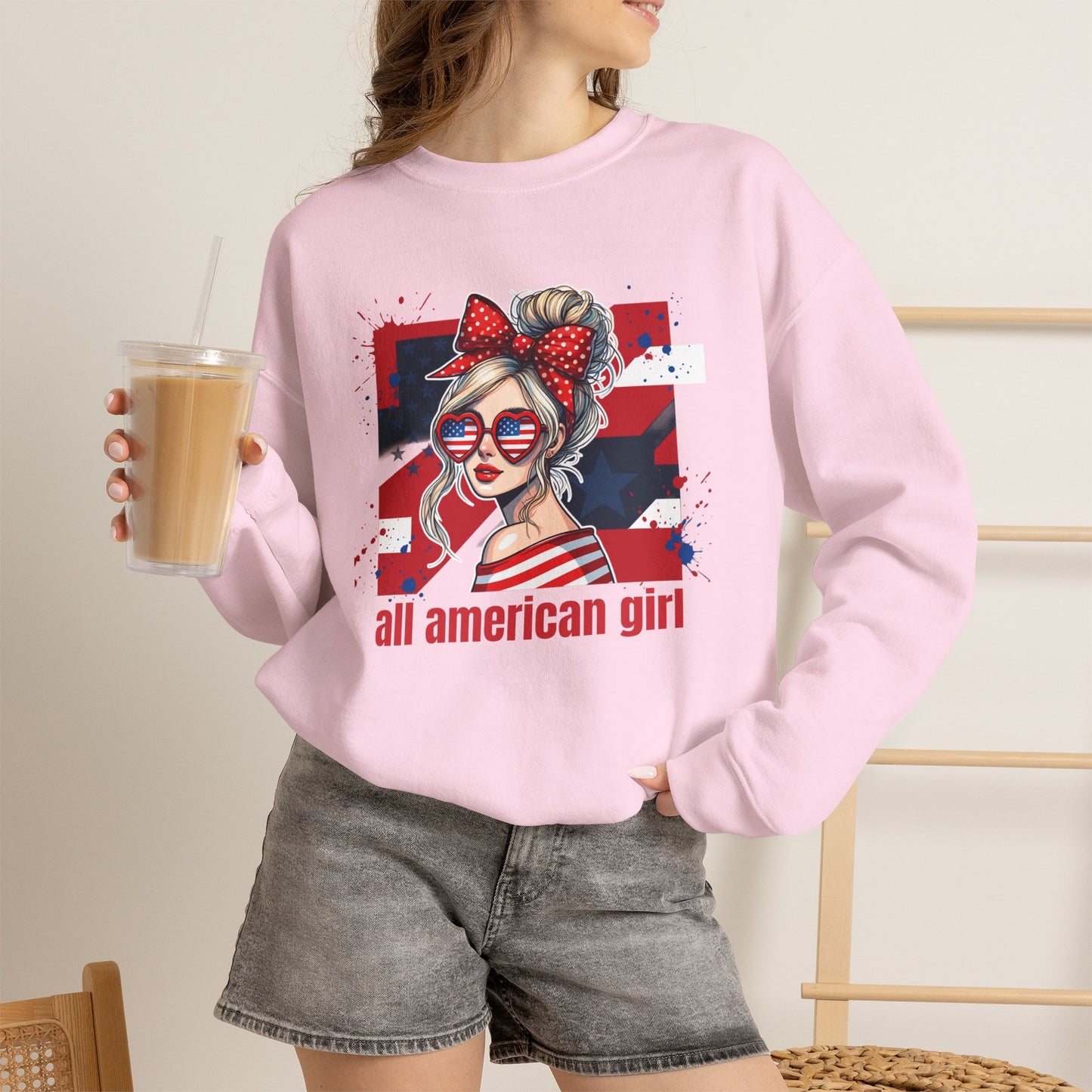 #250 All American Girl Patriotic Sweatshirt