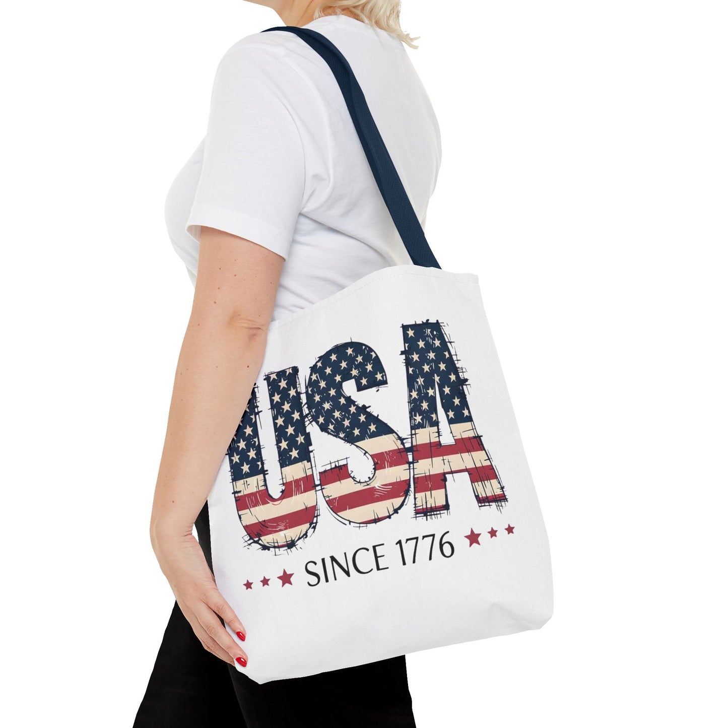 #250 USA Flag "USA Since 1776" Patriotic Tote Bag