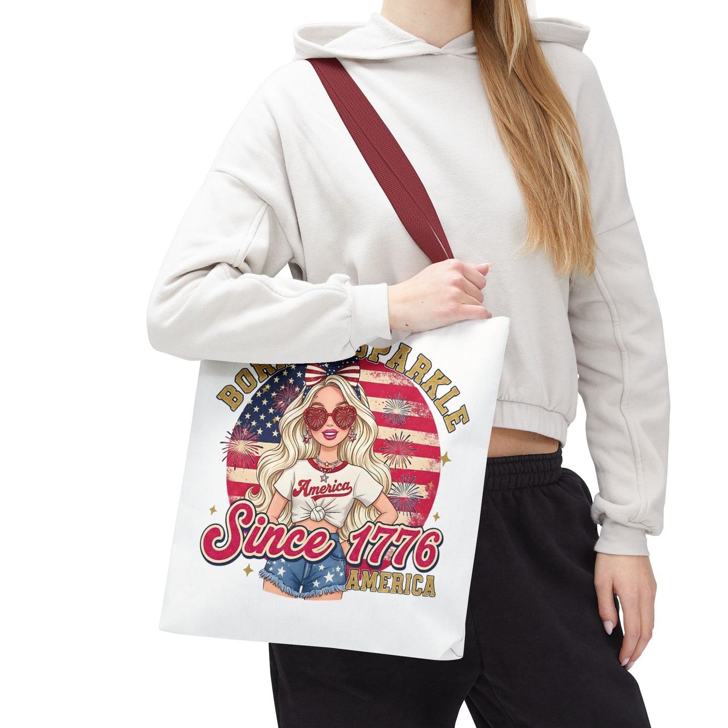 #250 "Born to Sparkle Since 1776" Patriotic Tote Bag