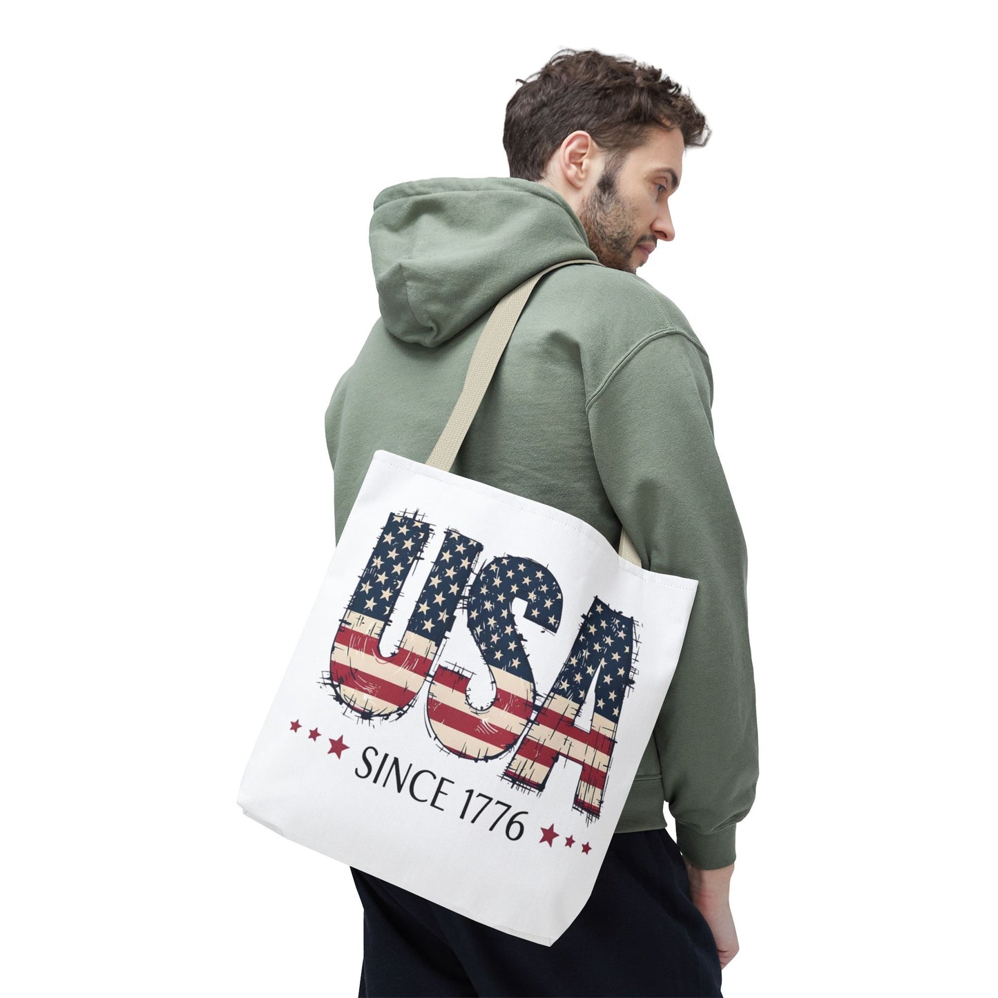 #250 USA Flag "USA Since 1776" Patriotic Tote Bag