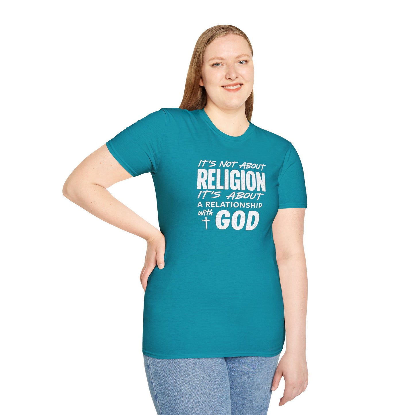 It's Not About Religion, It's About a Relationship with God - Christian Message T-Shirt