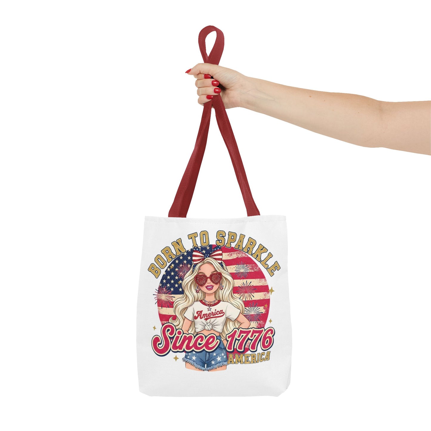 #250 "Born to Sparkle Since 1776" Patriotic Tote Bag