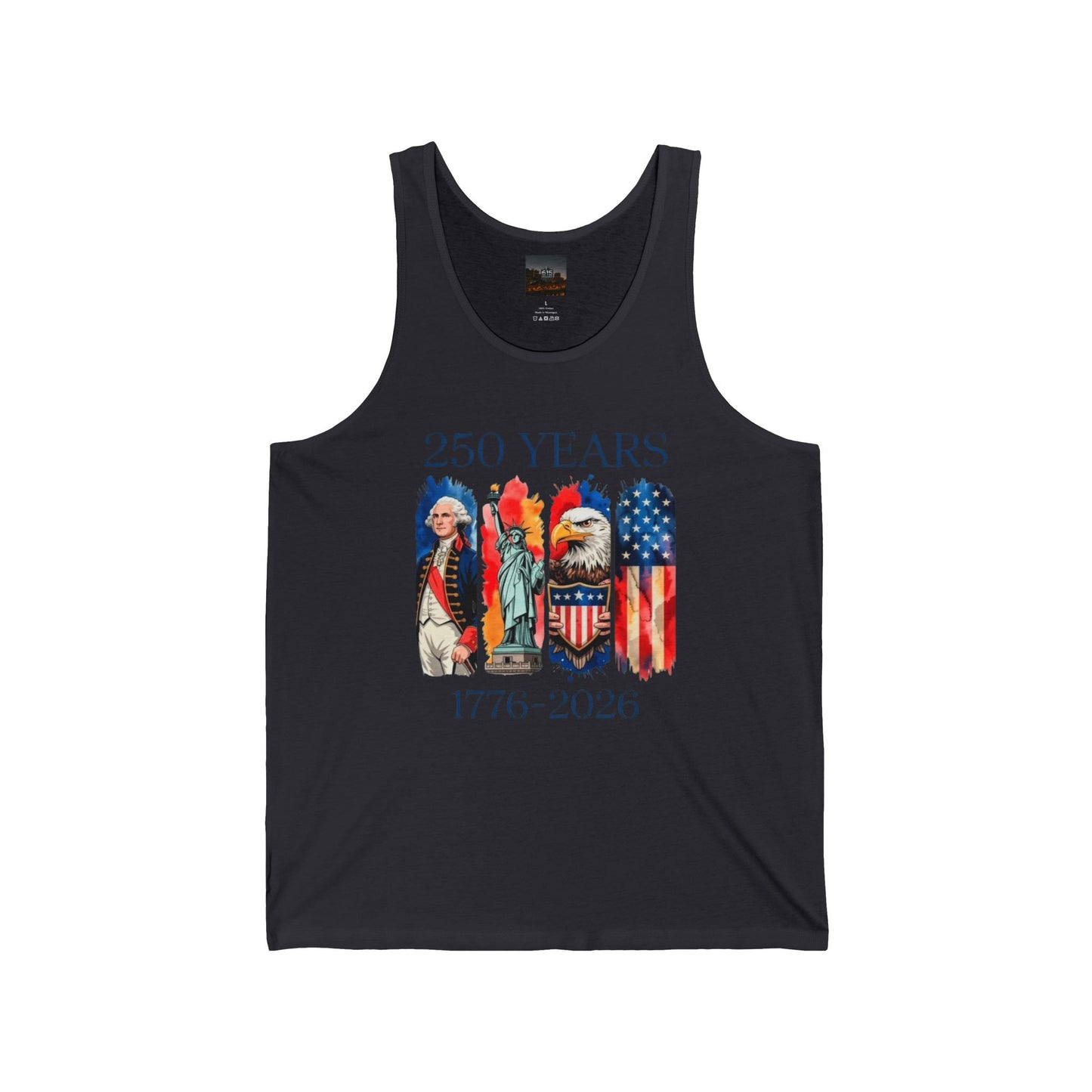 #250 250 Years American History Celebration 1776–2026 Patriotic Jersey Tank Top