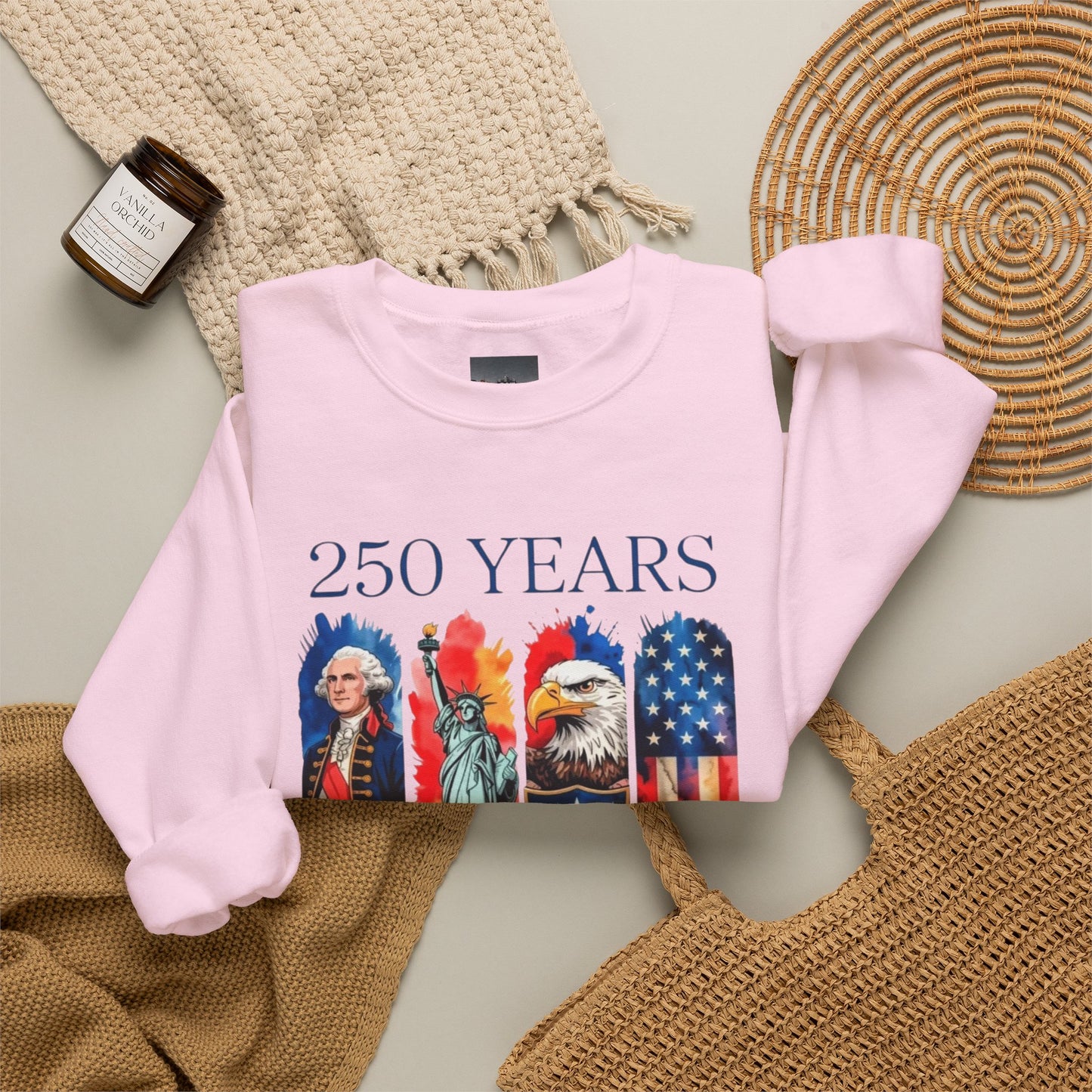 #250 250 Years American History Celebration 1776–2026 Patriotic Crewneck Sweatshirt