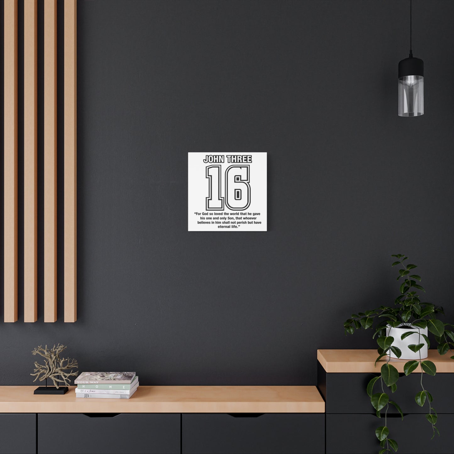 John Three 16 Numbered with Scripture Canvas Print - 'John Three 16' with Bible Verse (John 3:16)