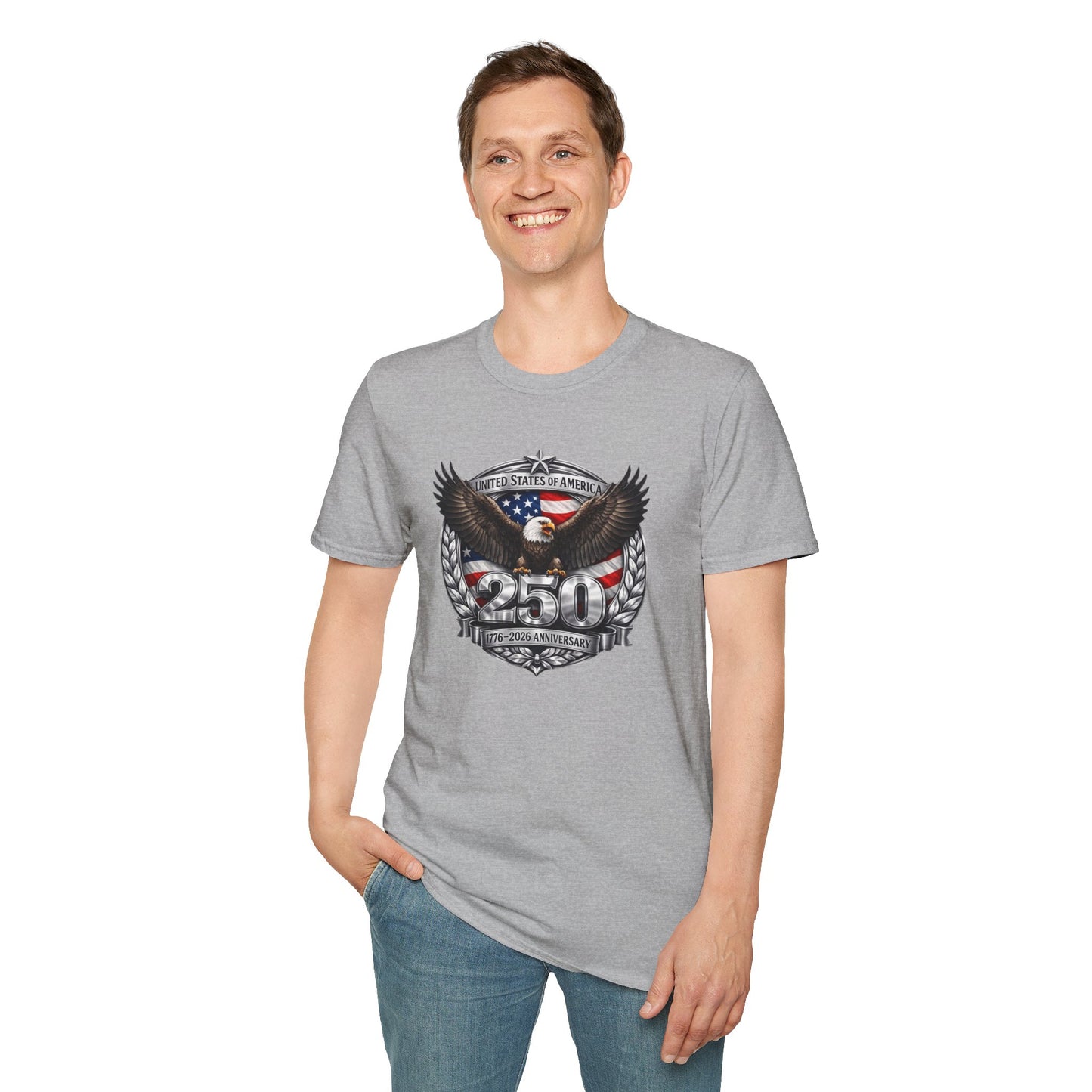 #250 Patriotic Bald Eagle 250 United States Emblem T-Shirt