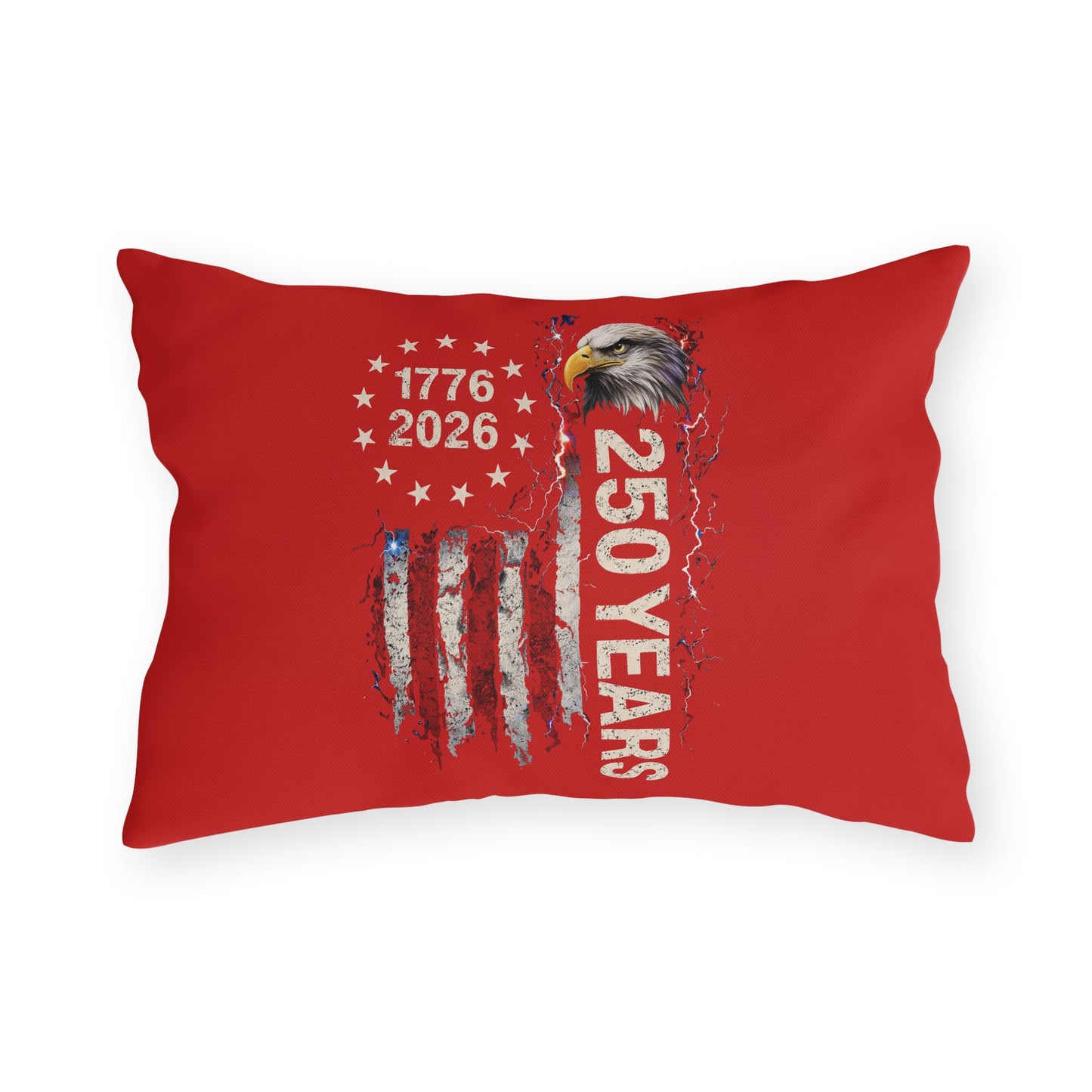 #250 1776-2026 250 Years USA Bicentennial Eagle Outdoor Throw Pillow