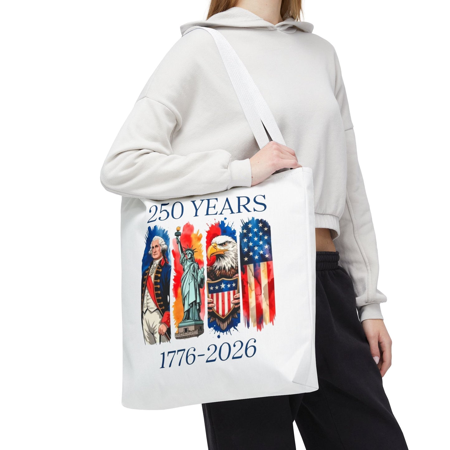 #250 250 Years American History Celebration 1776–2026 Patriotic Tote Bag