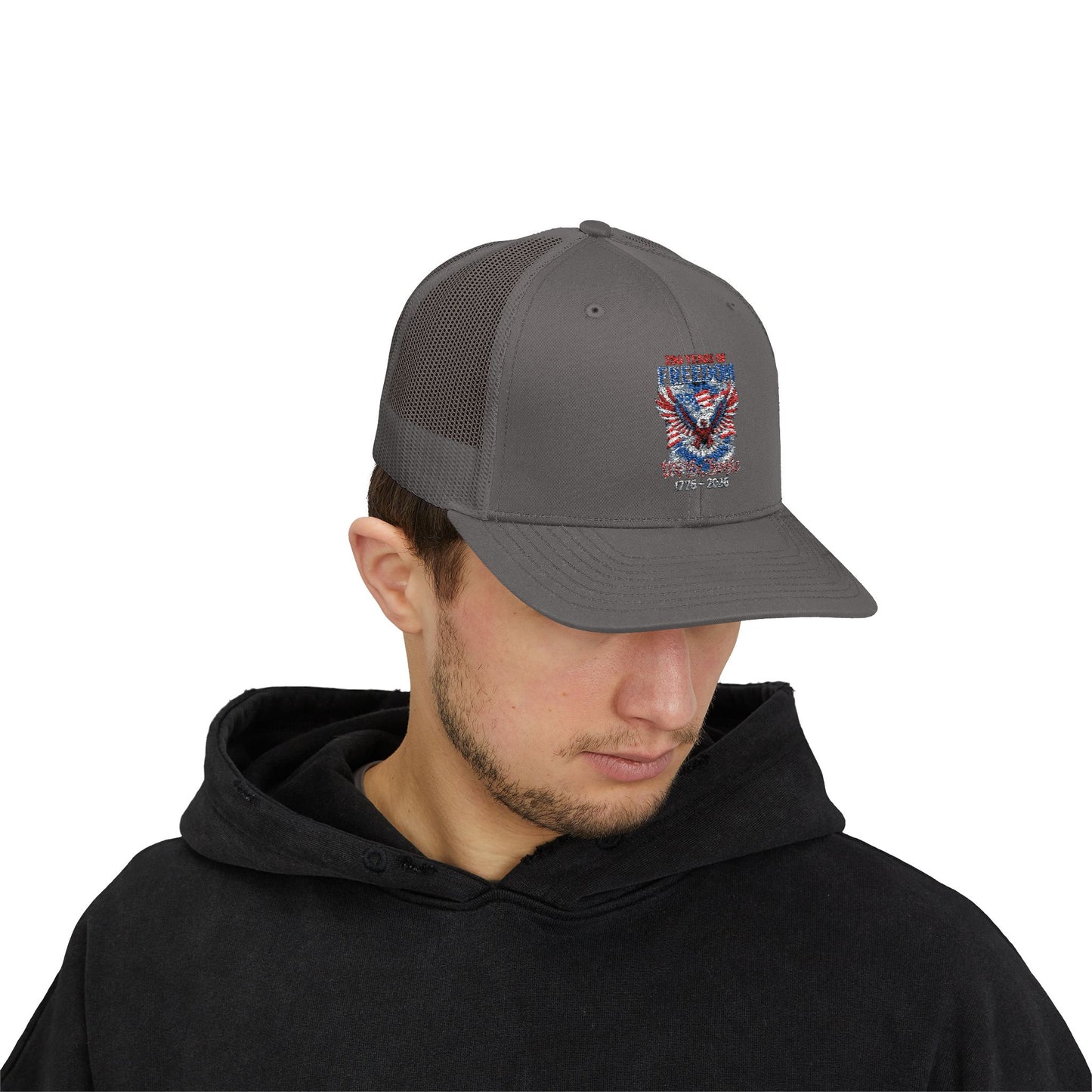 #250 250 Years of Freedom 1776–2026 Eagle Snapback Trucker Cap