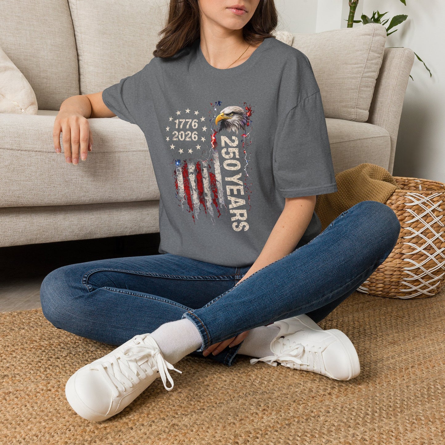 #250 1776-2026 250 Years USA Bicentennial Eagle T-Shirt