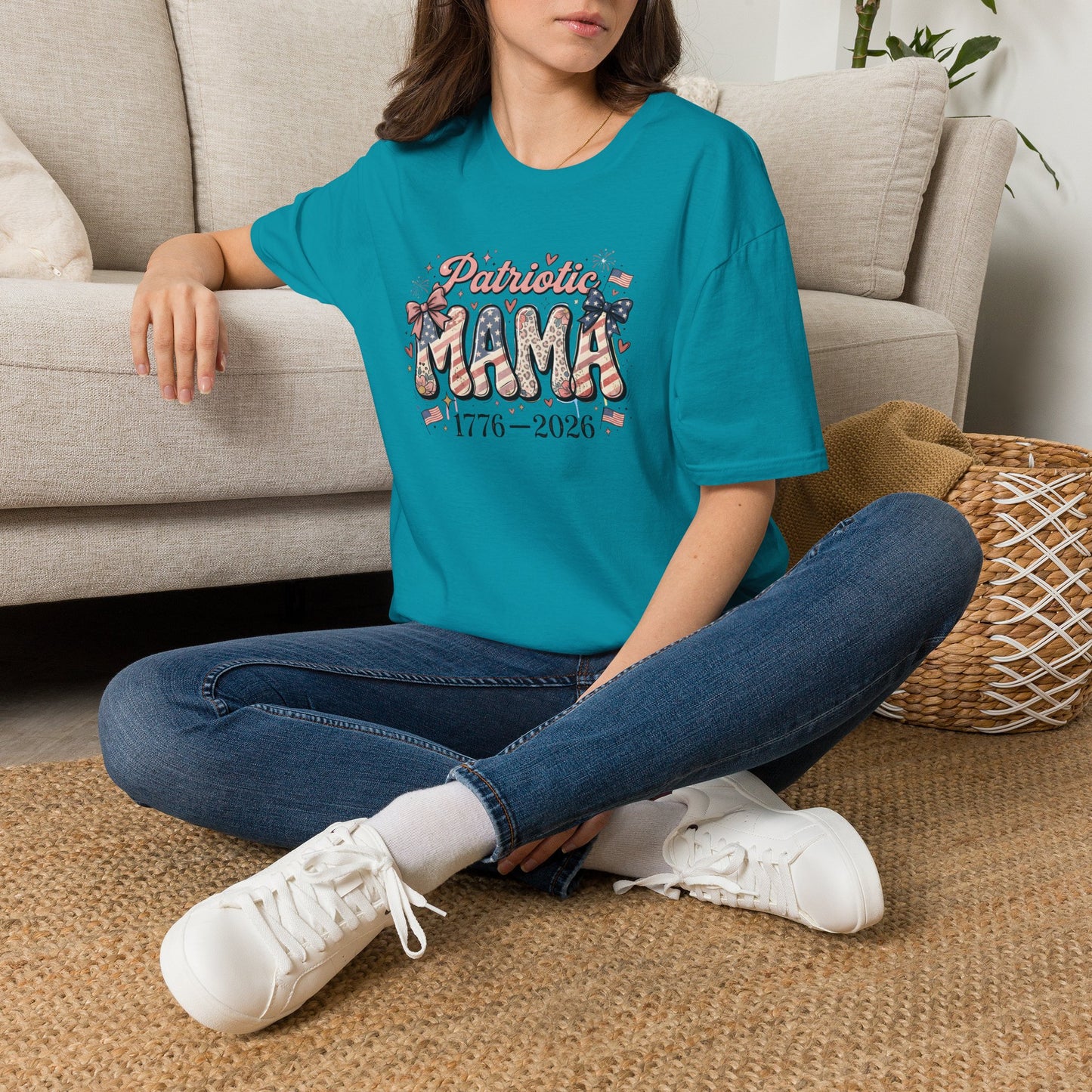#250 Patriotic Mama 1776–2026 American Flag T-Shirt