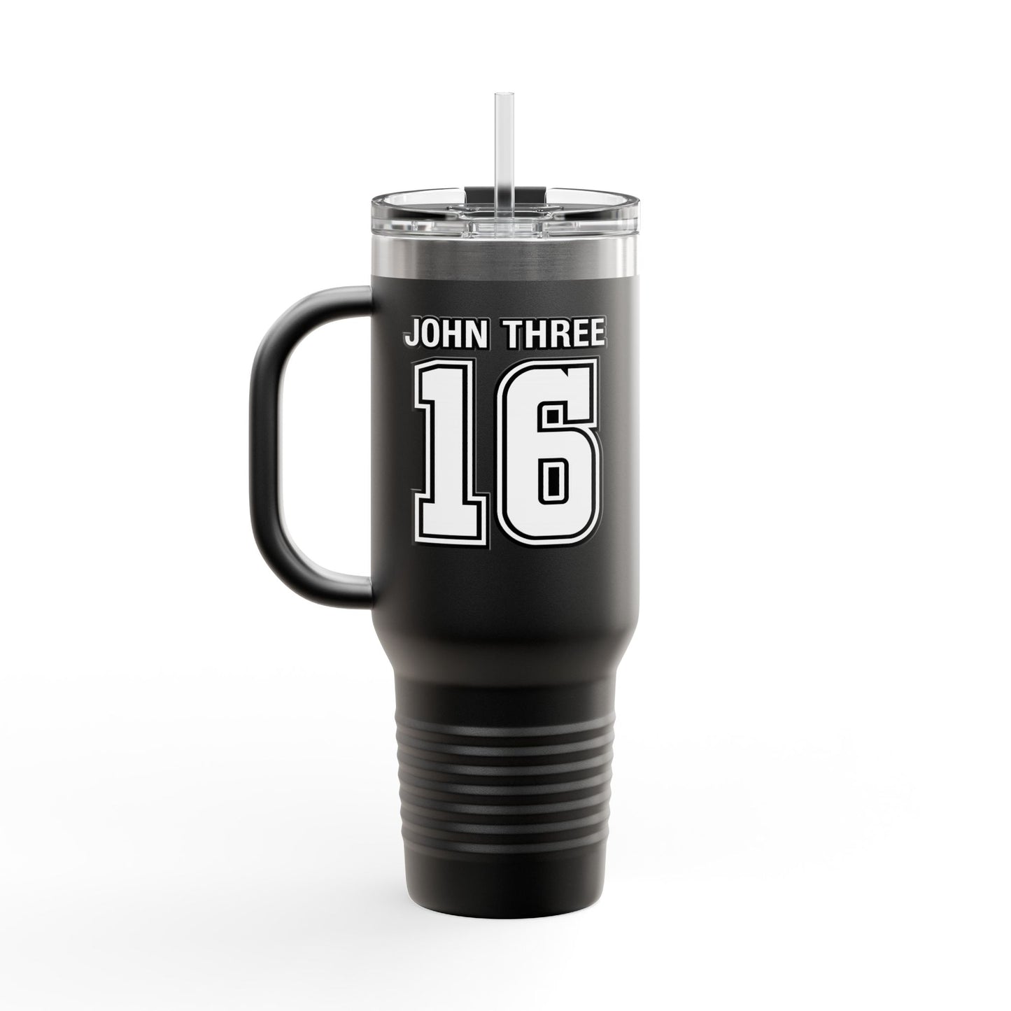 John Three 16 40oz Insulated Travel Mug — Stainless Steel Tumbler, Leak‑Resistant Cold & Hot Cup for Travel