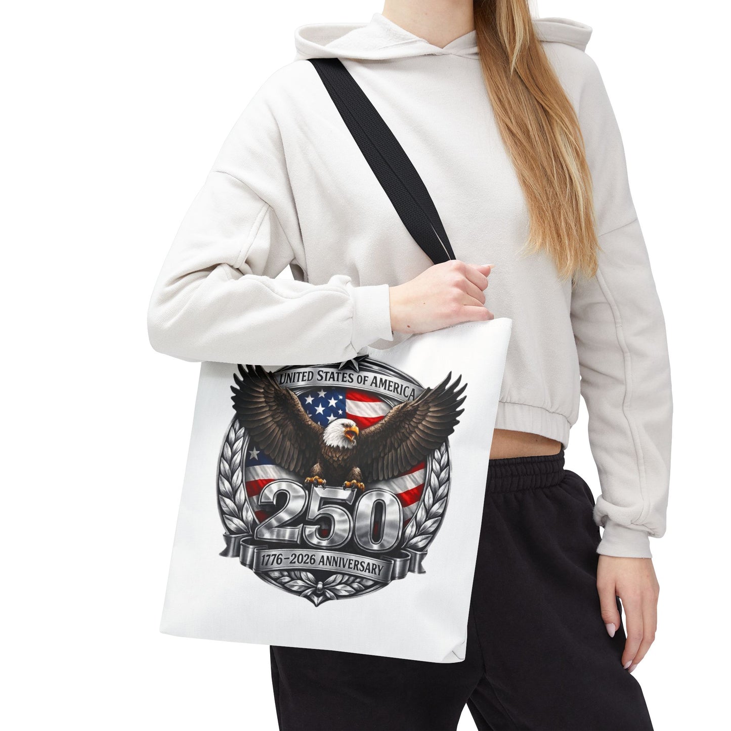 #250 Patriotic Bald Eagle 250 United States Emblem Tote Bag