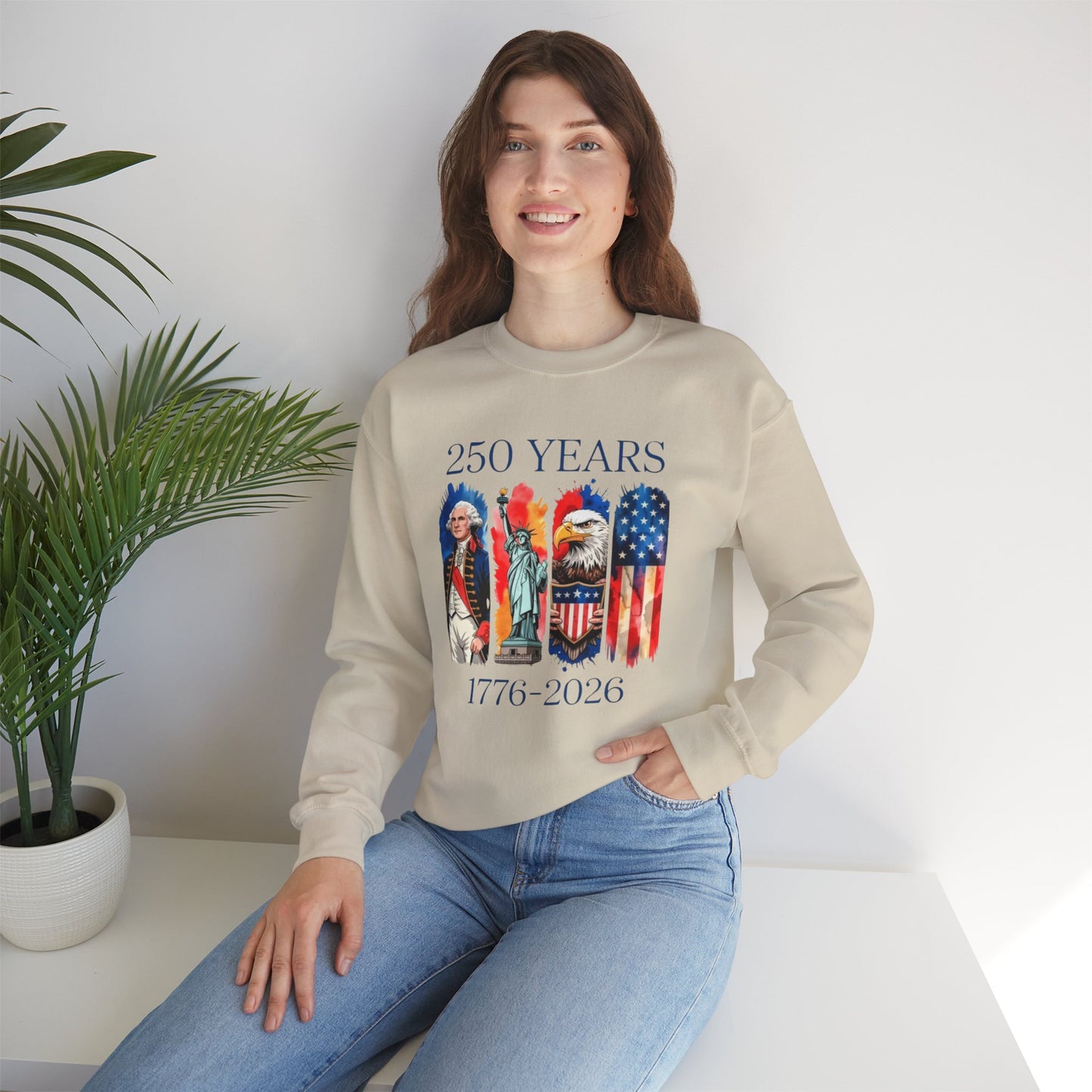 #250 250 Years American History Celebration 1776–2026 Patriotic Crewneck Sweatshirt
