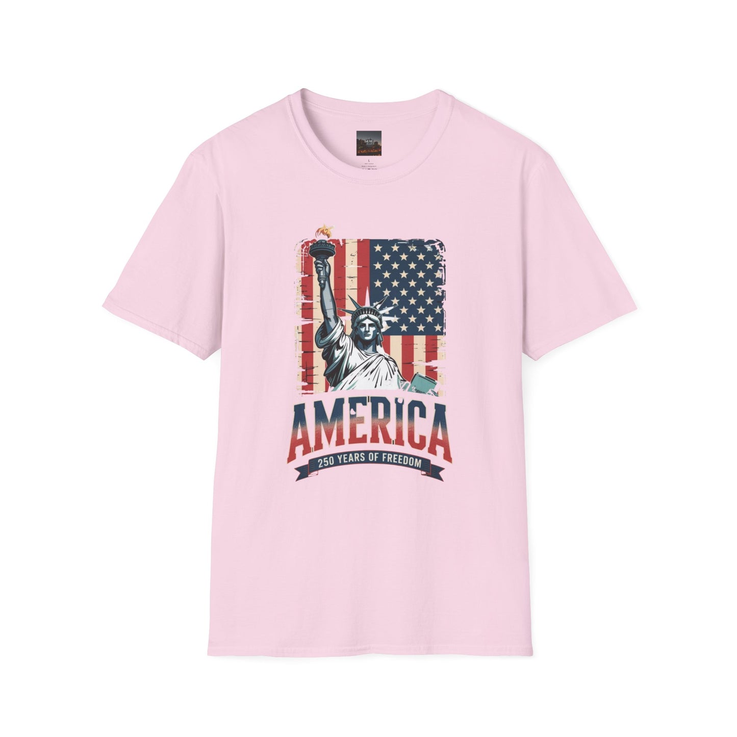 #250 Statue of Liberty American Flag 'America' Patriotic Independence Day T‑Shirt