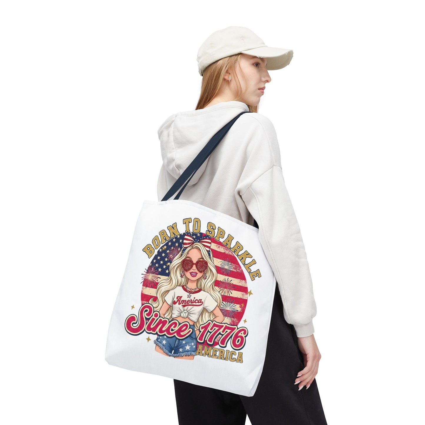 #250 "Born to Sparkle Since 1776" Patriotic Tote Bag