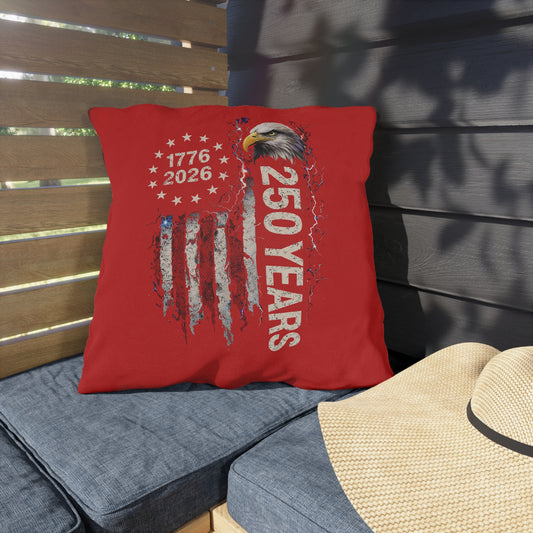 #250 1776-2026 250 Years USA Bicentennial Eagle Outdoor Throw Pillow