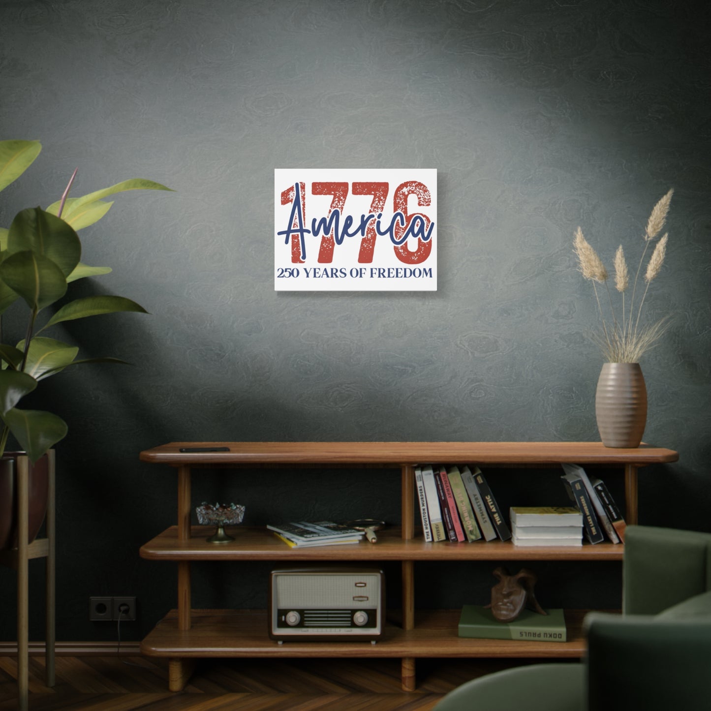 #250 1776 America: 250 Years of Freedom' Patriotic Independence Day Matte Canvas Wall Art