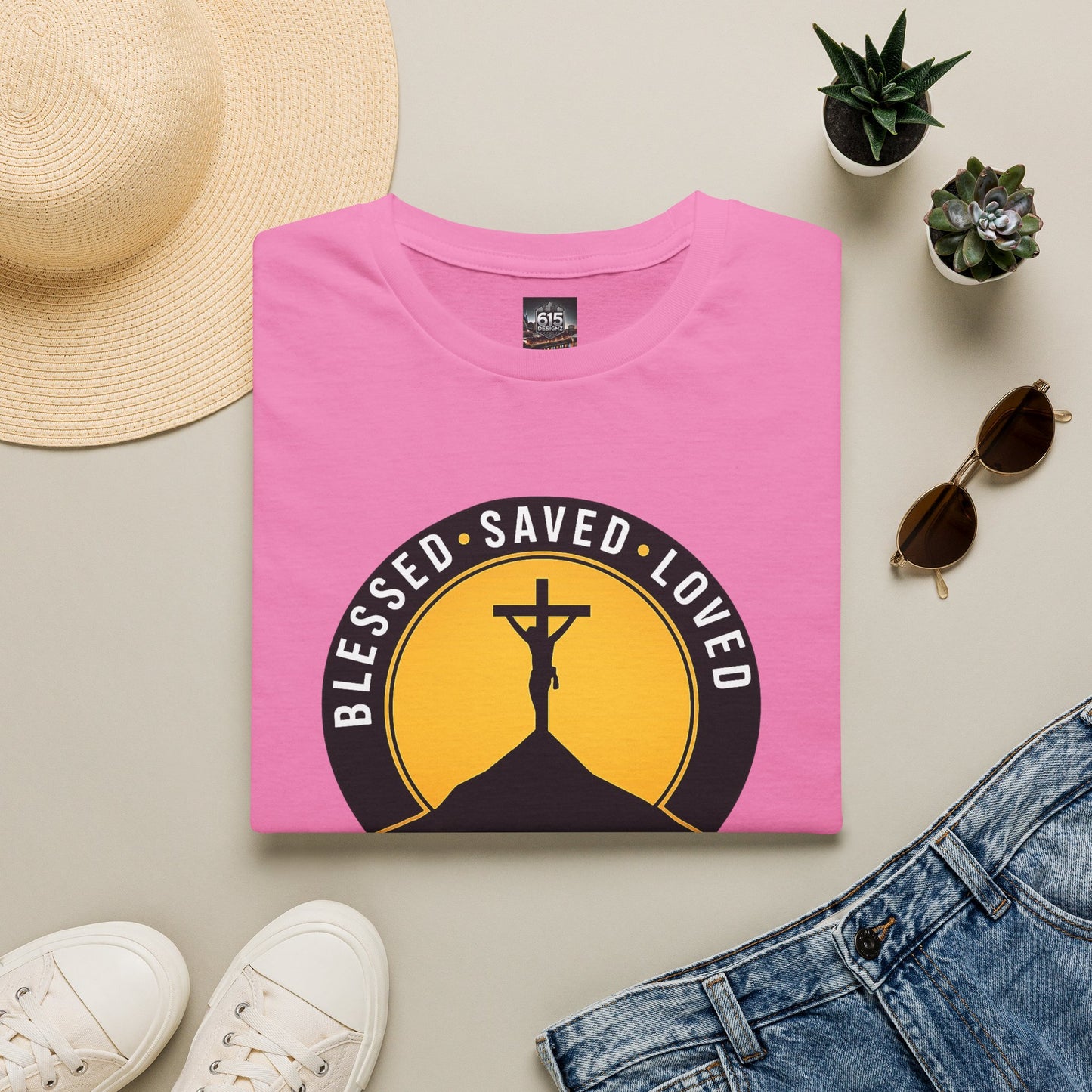 Blessed • Saved • Loved by Jesus T-Shirt — Christian Faith Tee