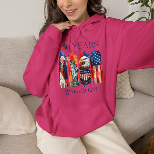 #250 250 Years American History Celebration 1776–2026 Patriotic Hoodie