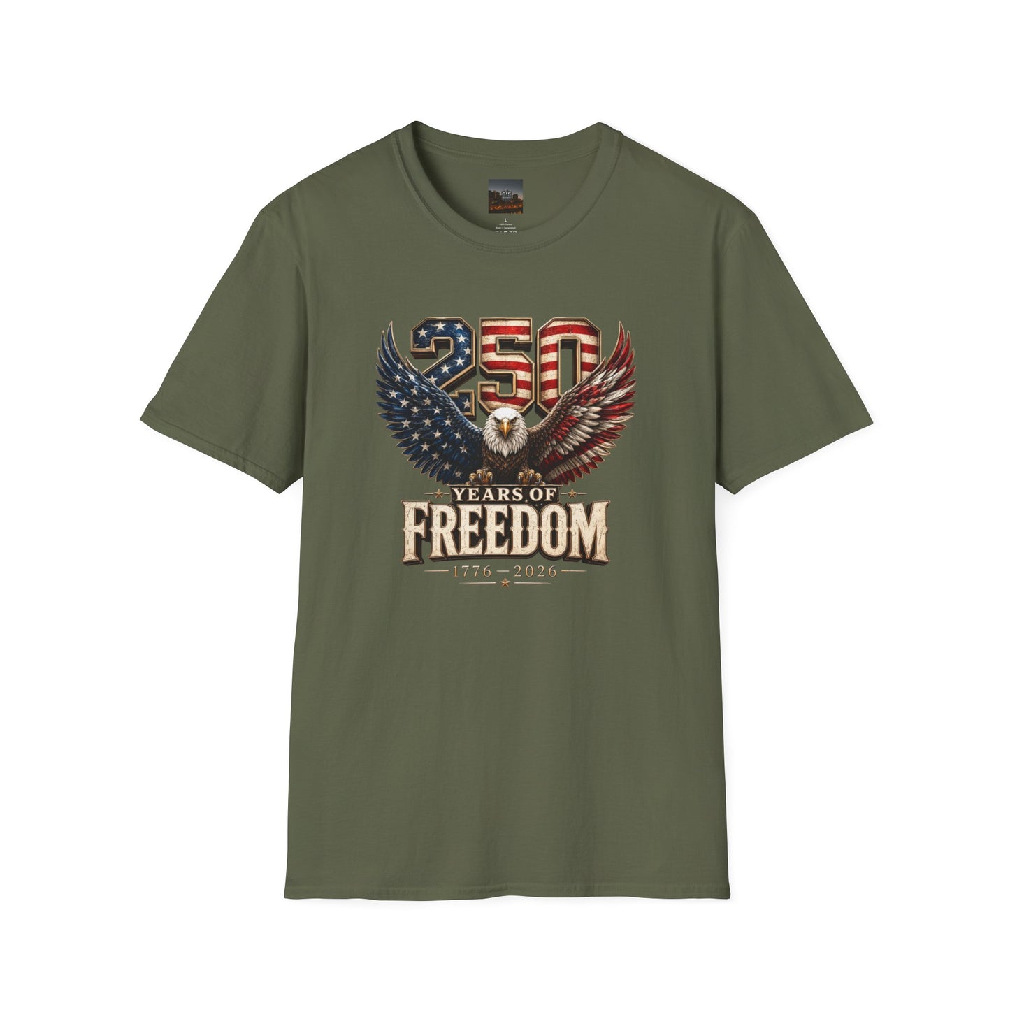 #250 250 Years of Freedom Eagle Patriotic American Flag Anniversary (1776–2026) T-Shirt