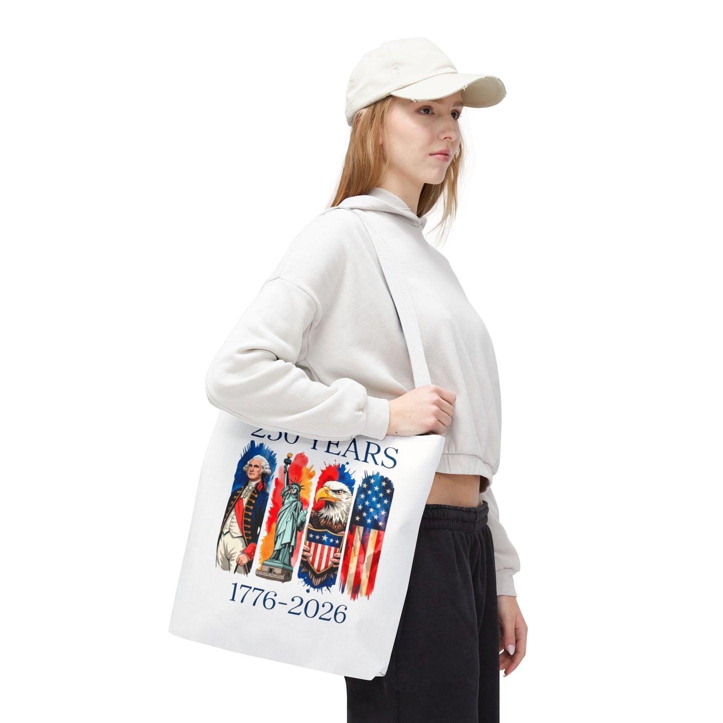 #250 250 Years American History Celebration 1776–2026 Patriotic Tote Bag