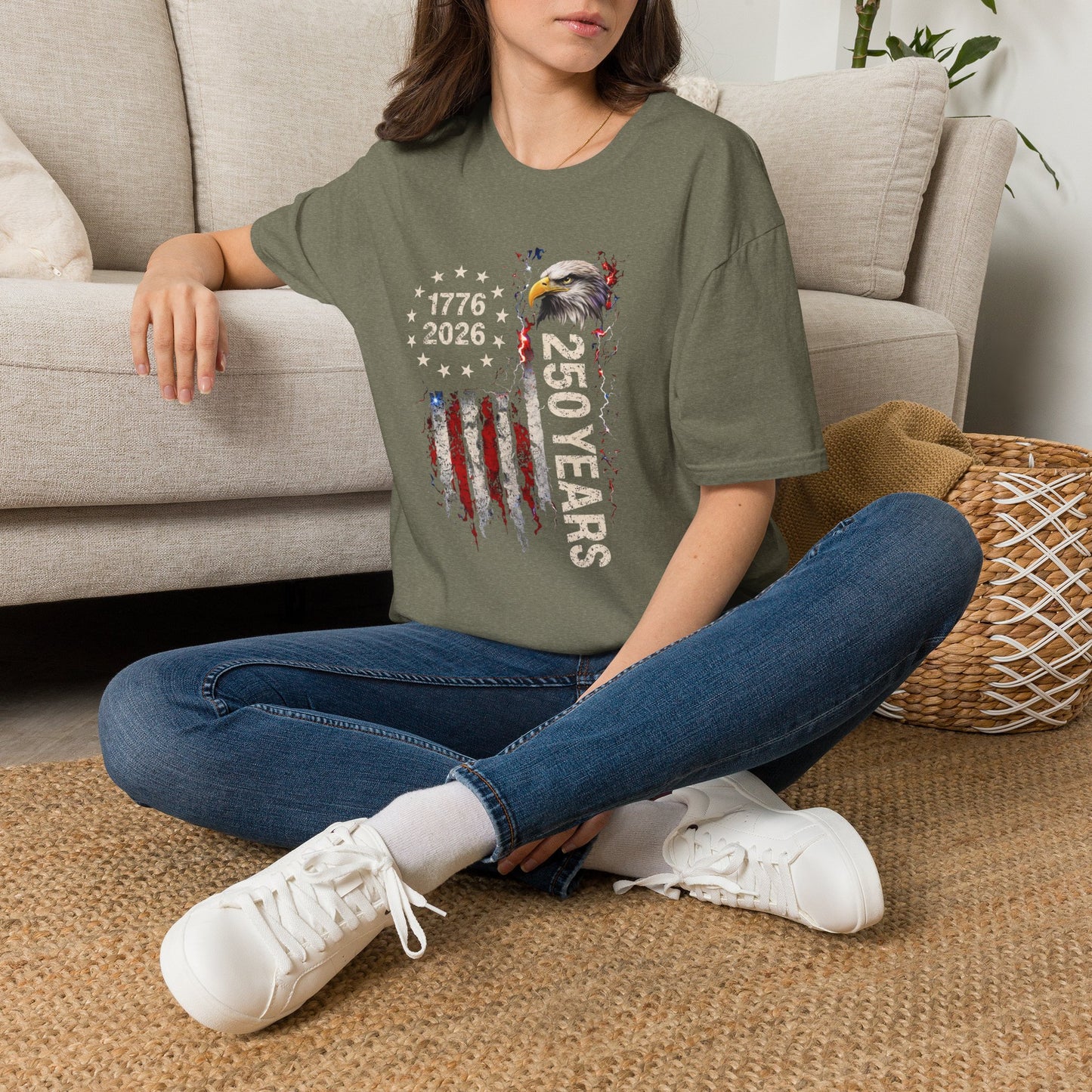 #250 1776-2026 250 Years USA Bicentennial Eagle T-Shirt