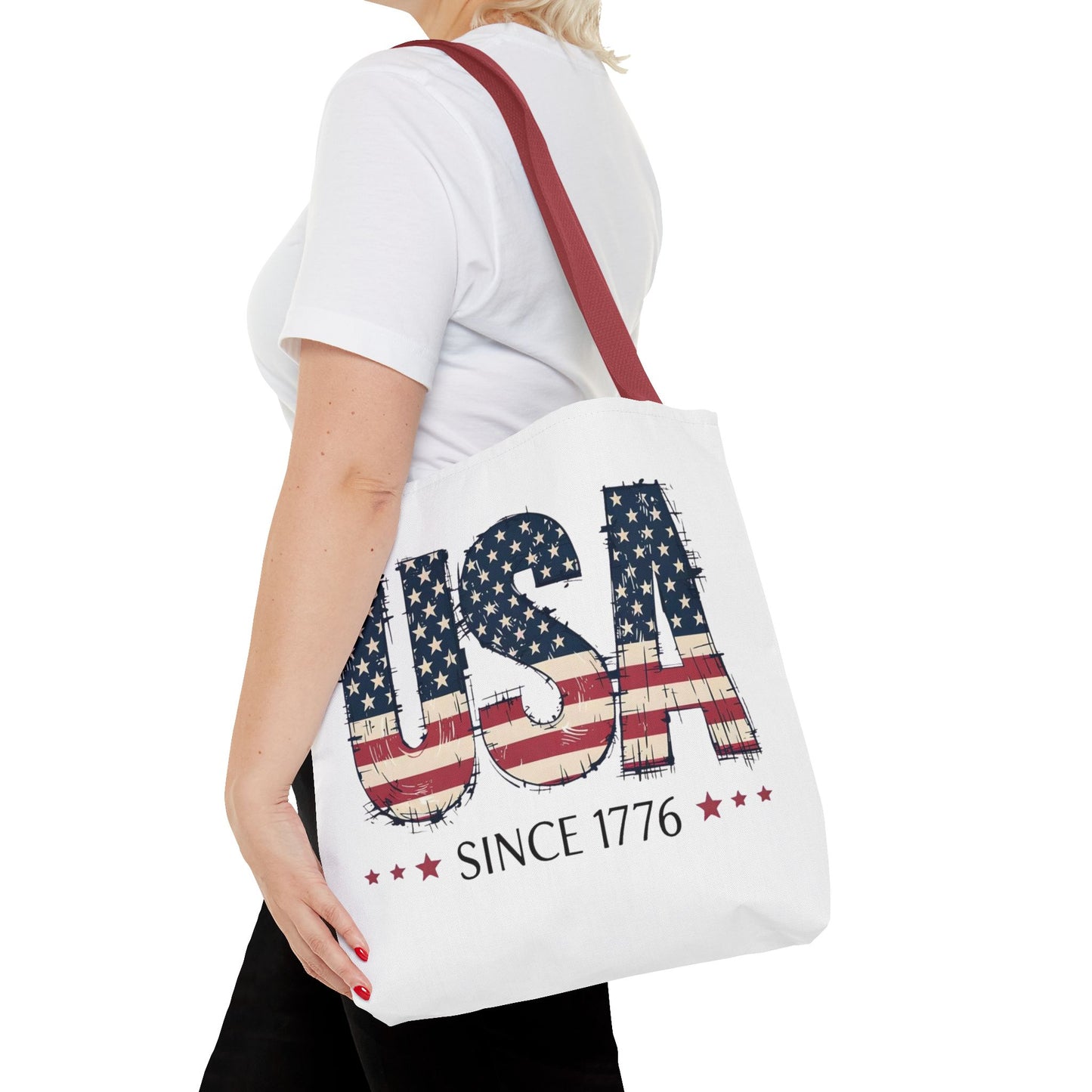 #250 USA Flag "USA Since 1776" Patriotic Tote Bag