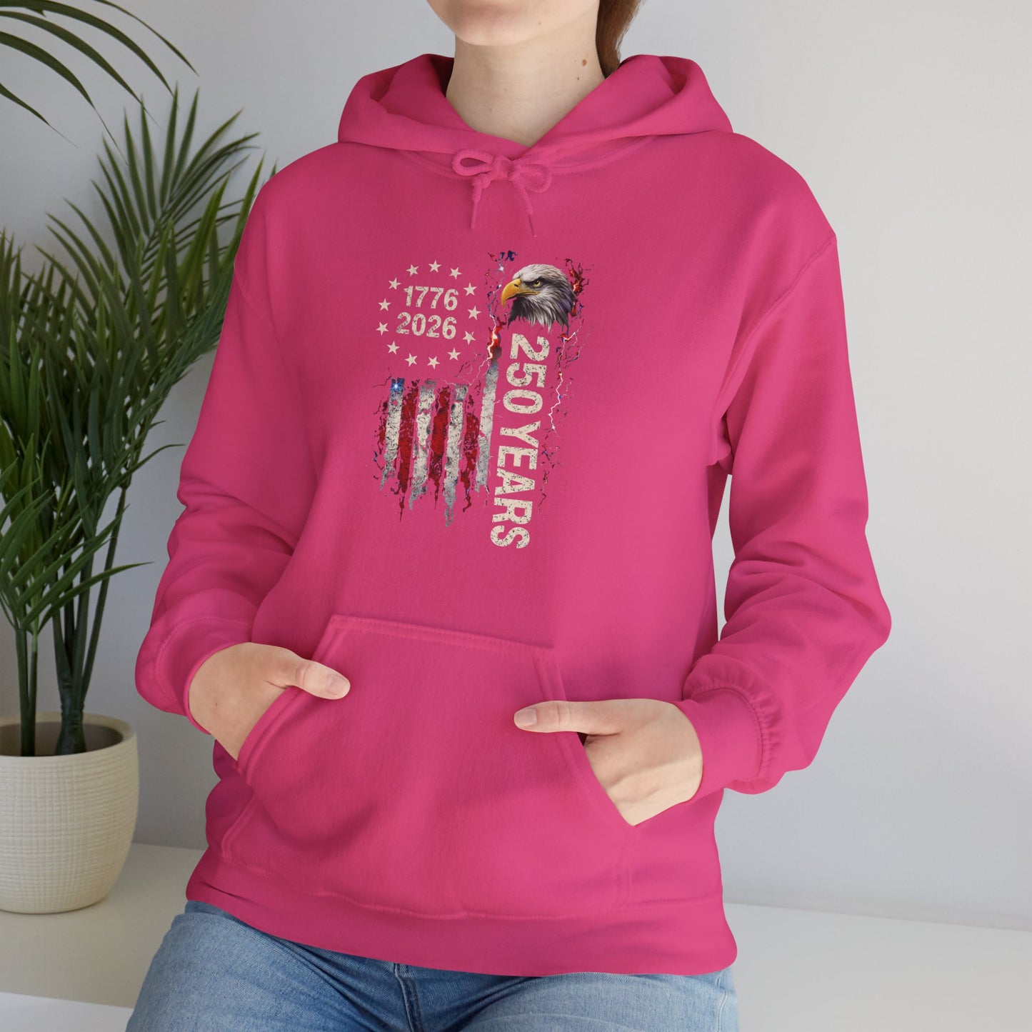 #250 1776-2026 250 Years USA Bicentennial Eagle Hoodie