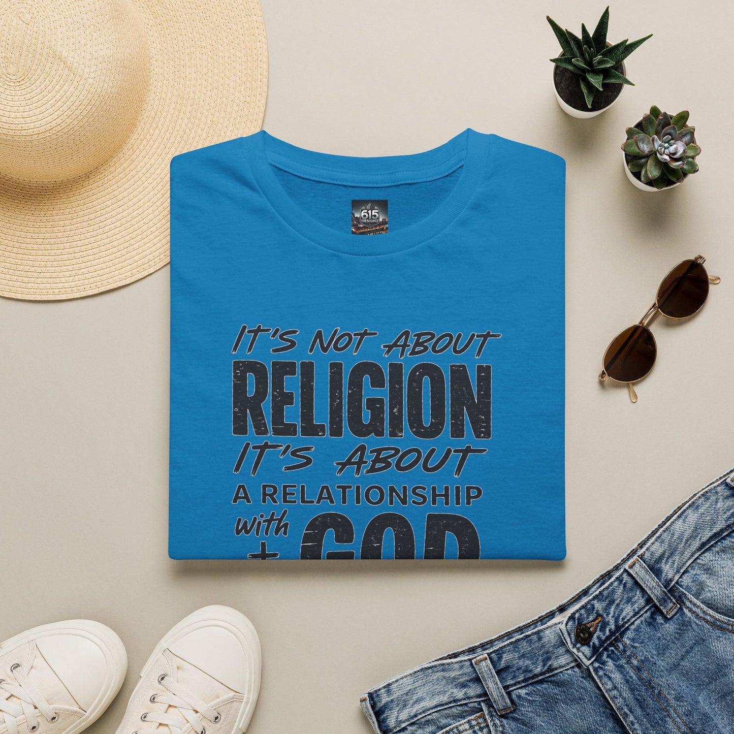 It's Not About Religion, It's About a Relationship with God - Christian Message T-Shirt
