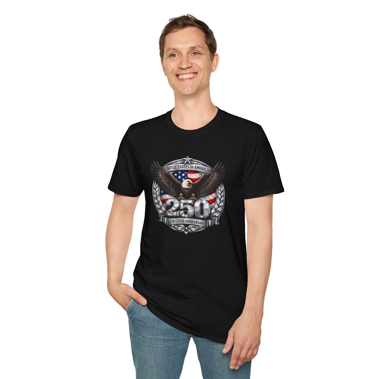 #250 Patriotic Bald Eagle 250 United States Emblem T-Shirt