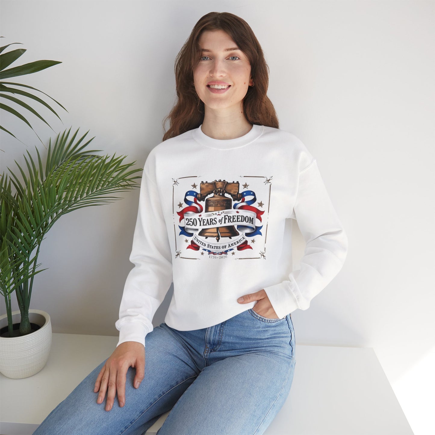 #250 250 Years of Freedom Liberty Bell Crewneck Sweatshirt
