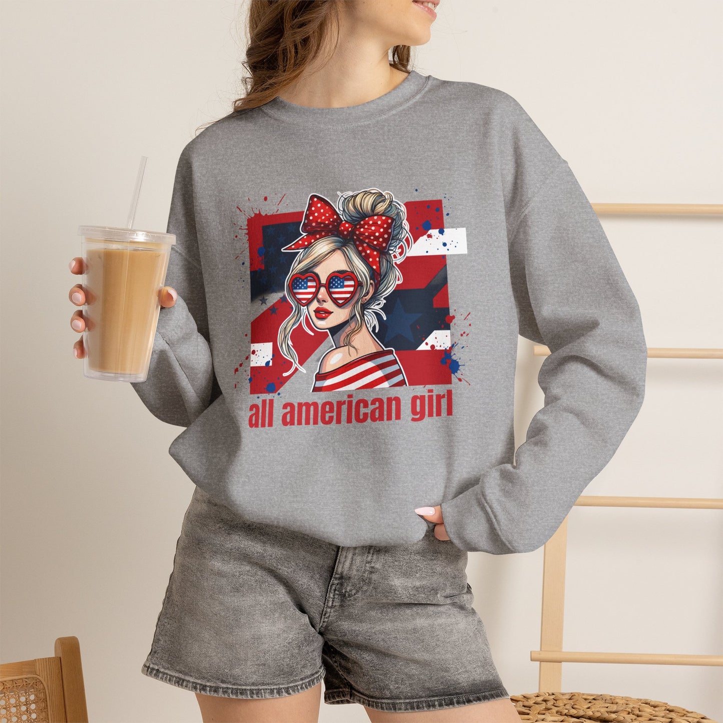 #250 All American Girl Patriotic Sweatshirt