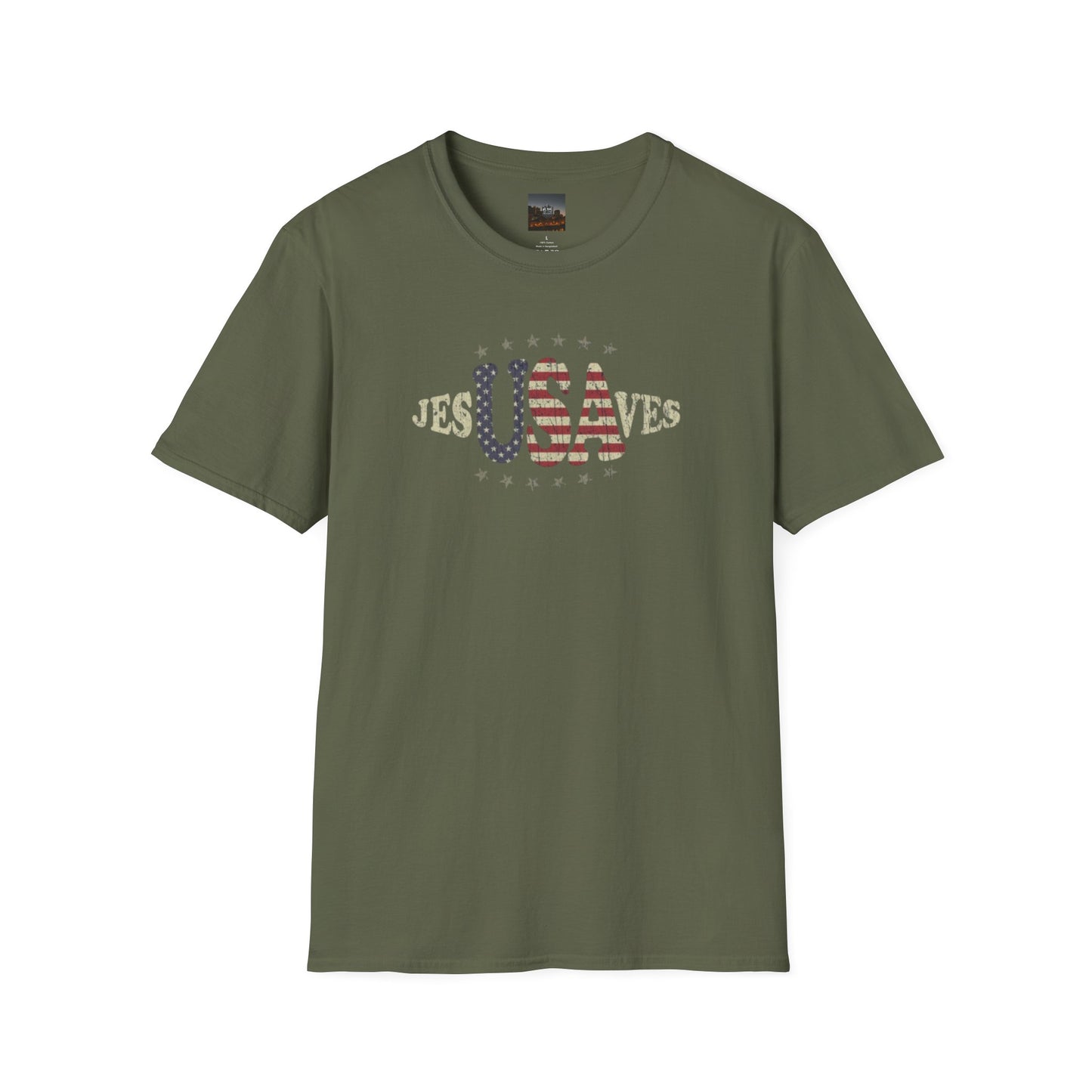 JesUSAves Patriotic T-Shirt — American Flag Christian Faith Tee