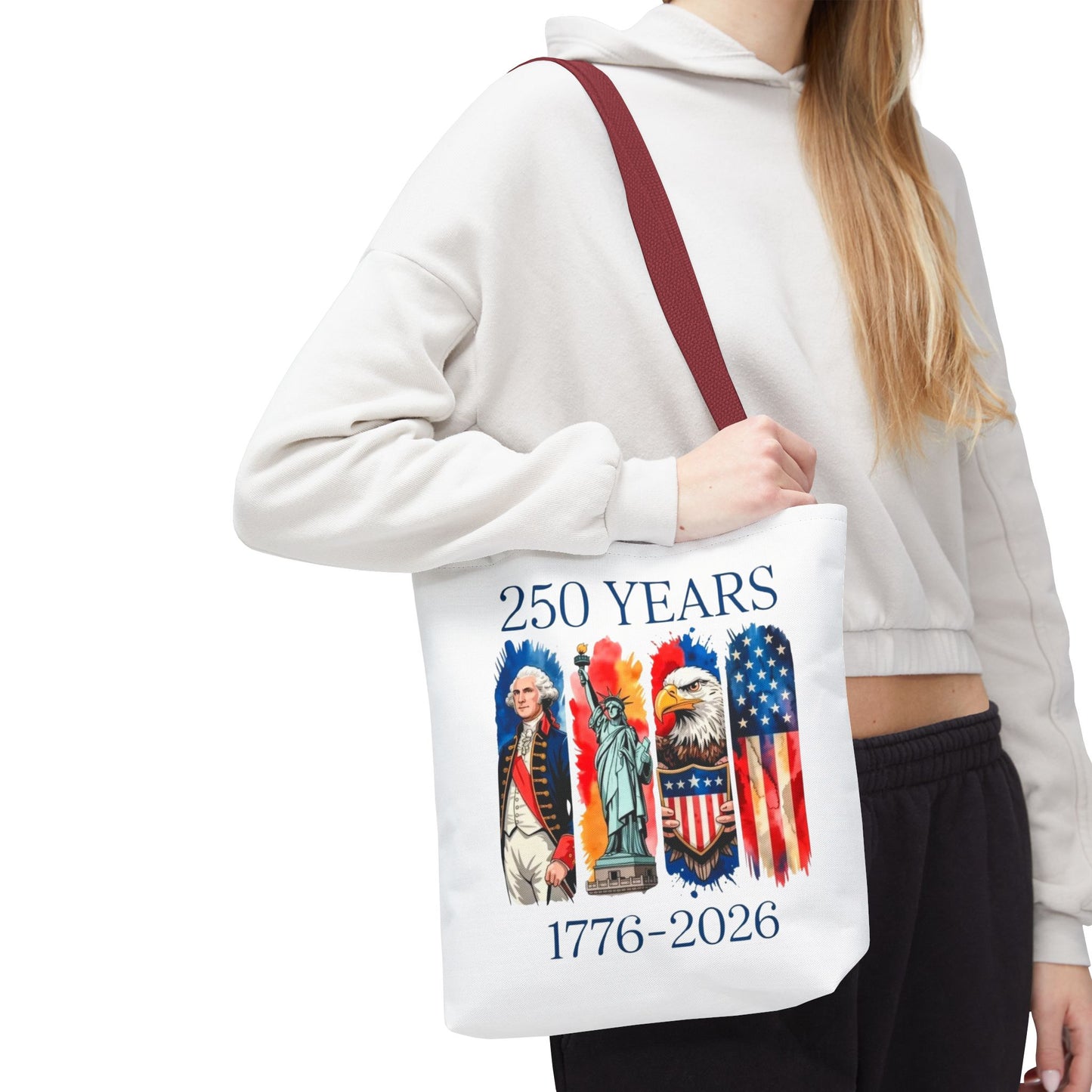 #250 250 Years American History Celebration 1776–2026 Patriotic Tote Bag