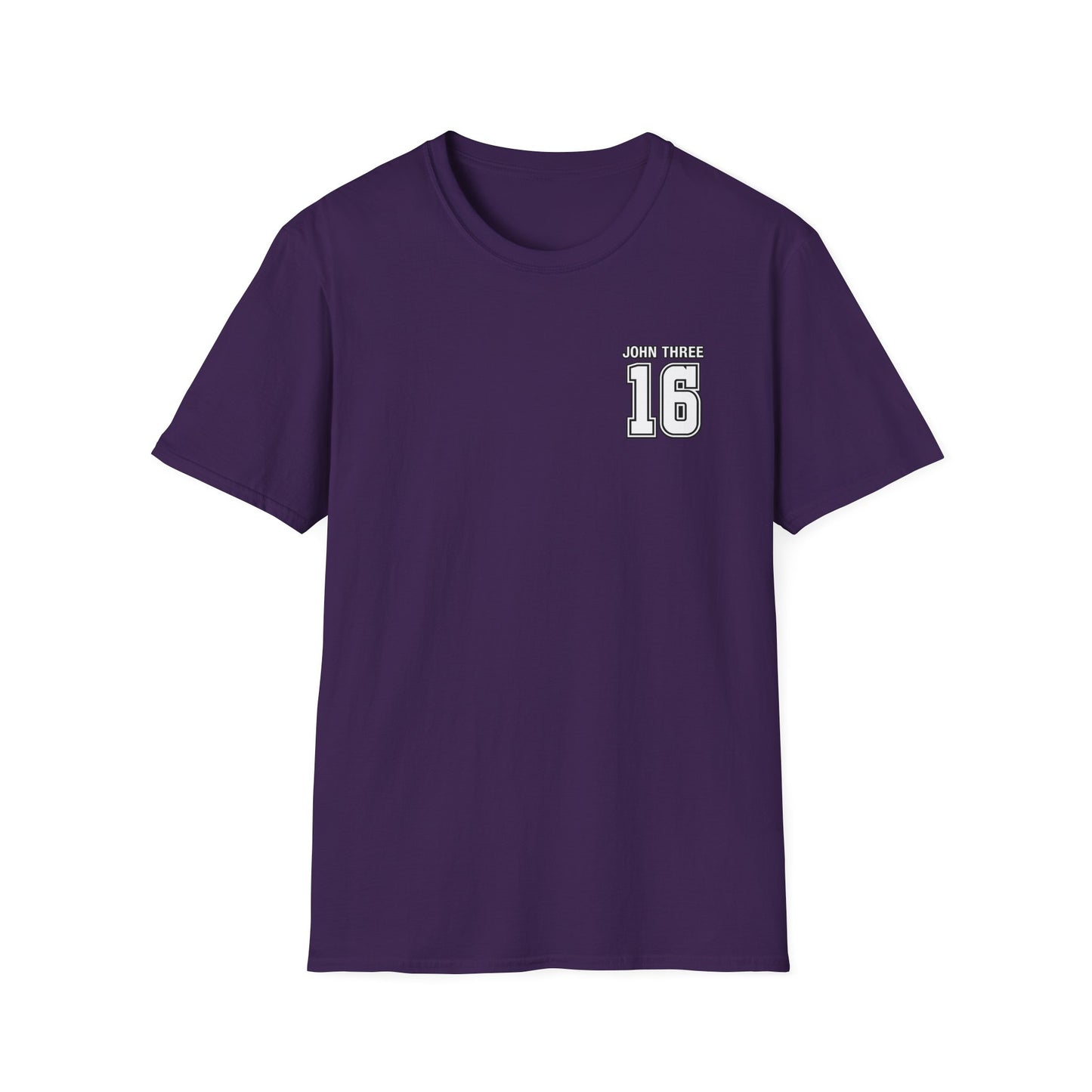 John Three 16 Chest and Back Jersey Print with Scripture Tee