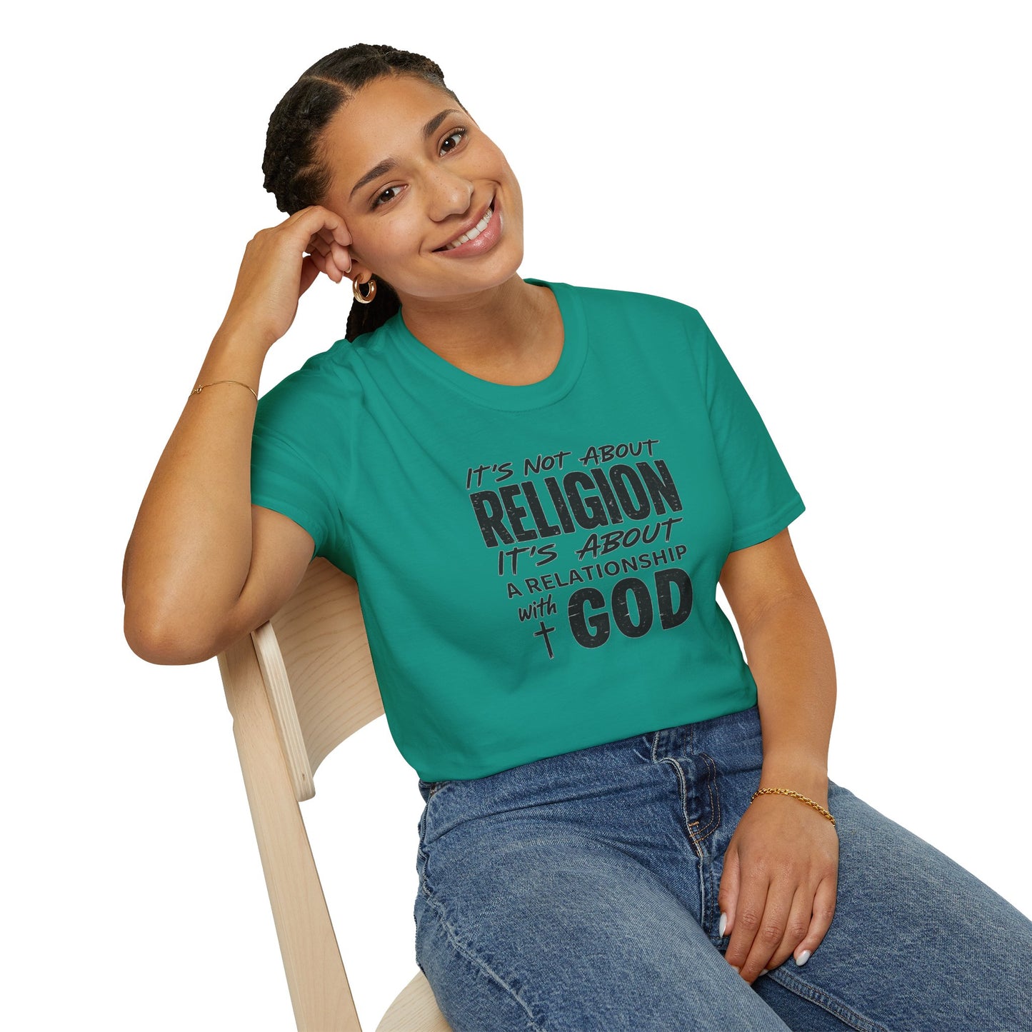 It's Not About Religion, It's About a Relationship with God - Christian Message T-Shirt