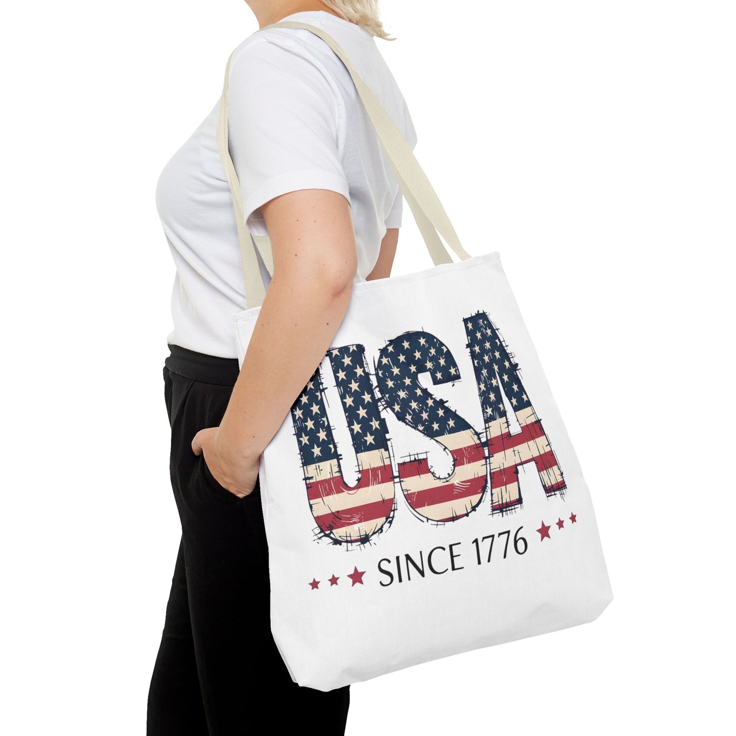 #250 USA Flag "USA Since 1776" Patriotic Tote Bag