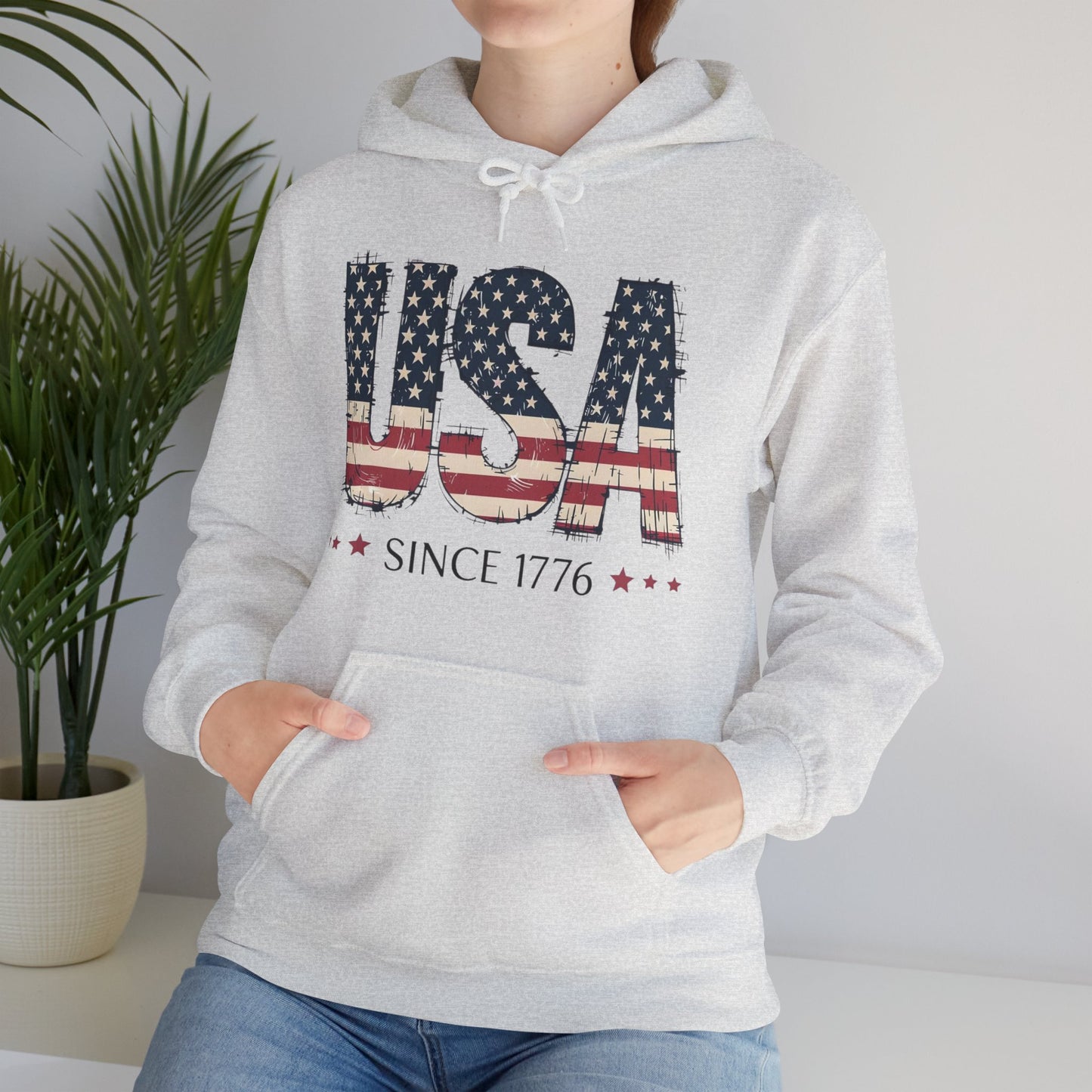 #250 USA Flag "USA Since 1776" Patriotic Hoodie