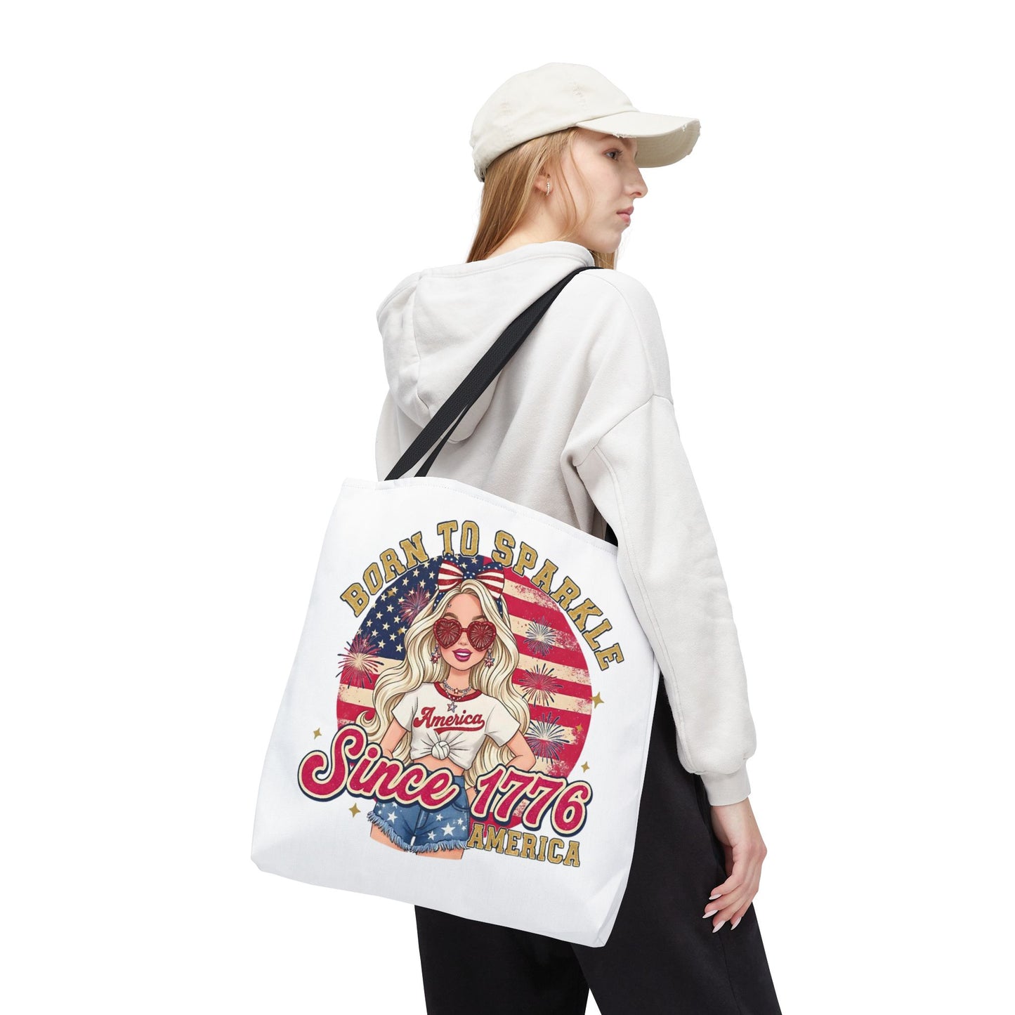 #250 "Born to Sparkle Since 1776" Patriotic Tote Bag