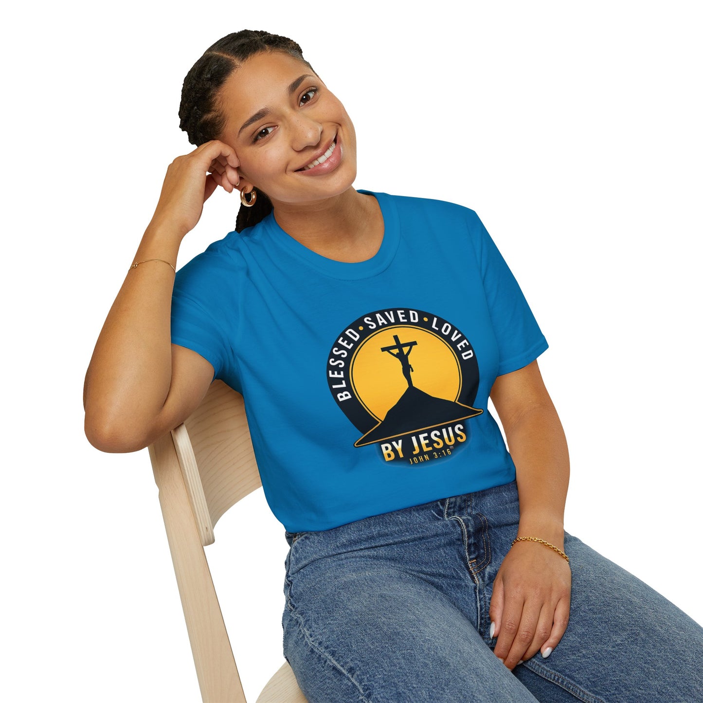 Blessed • Saved • Loved by Jesus T-Shirt — Christian Faith Tee