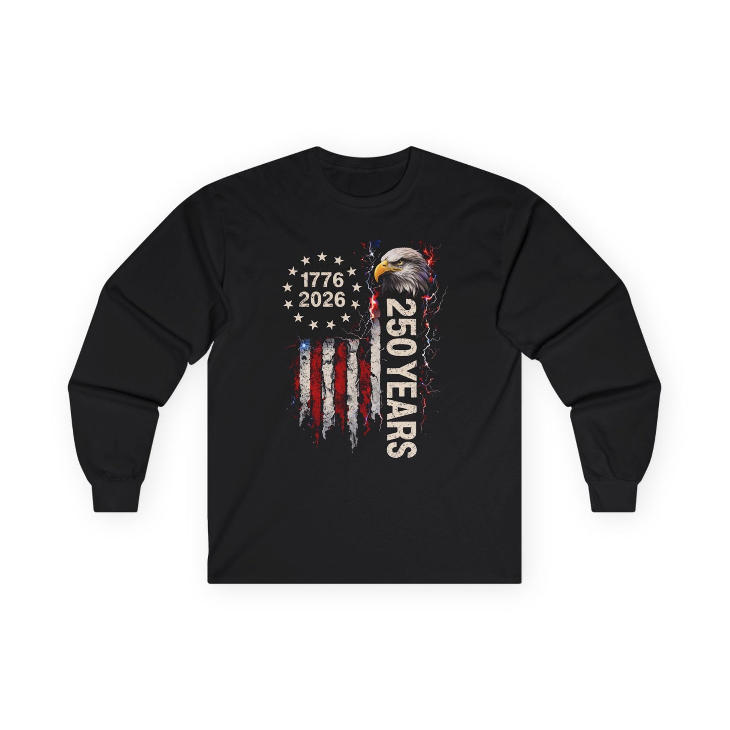 #250 1776-2026 250 Years USA Bicentennial Eagle Long Sleeve Tee