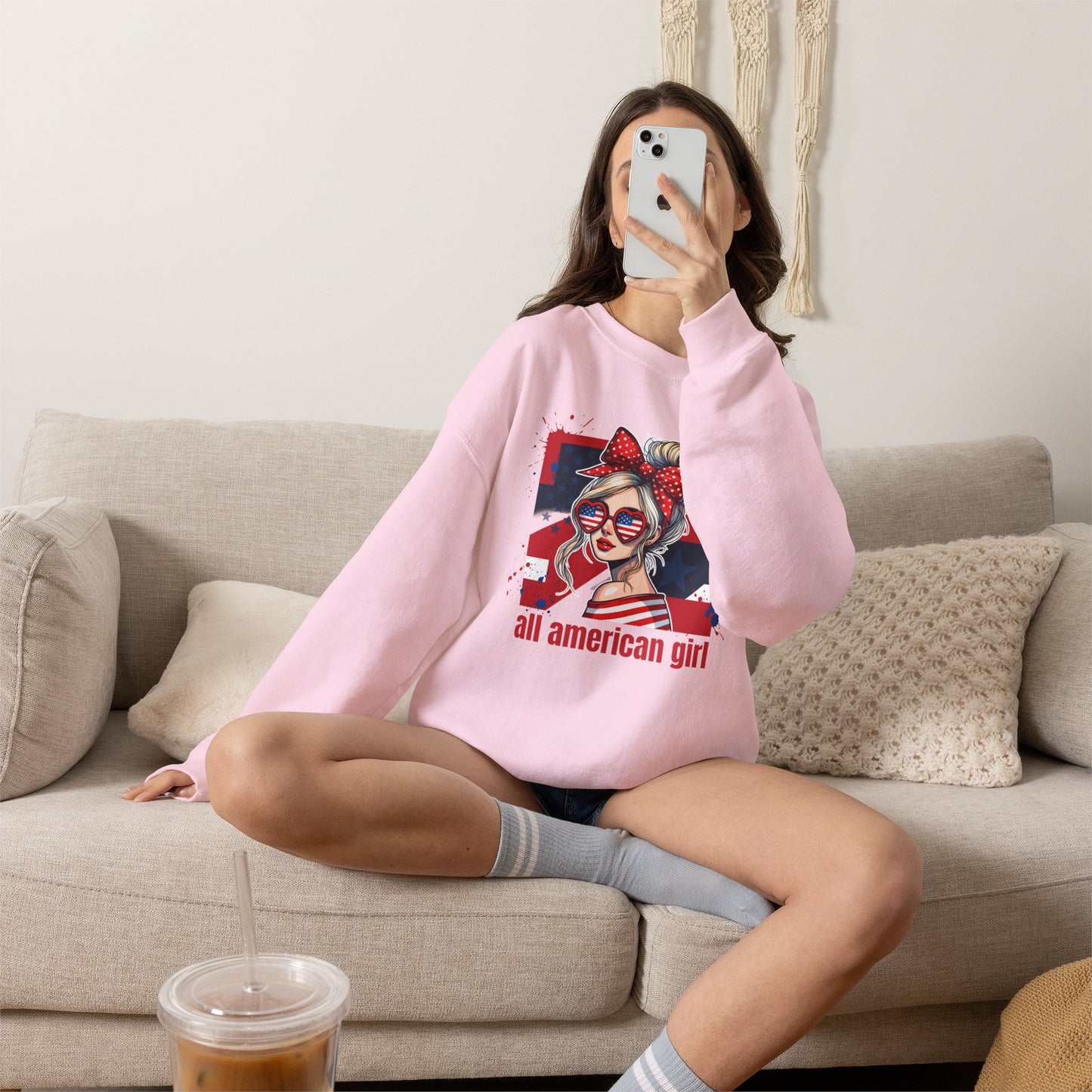 #250 All American Girl Patriotic Sweatshirt
