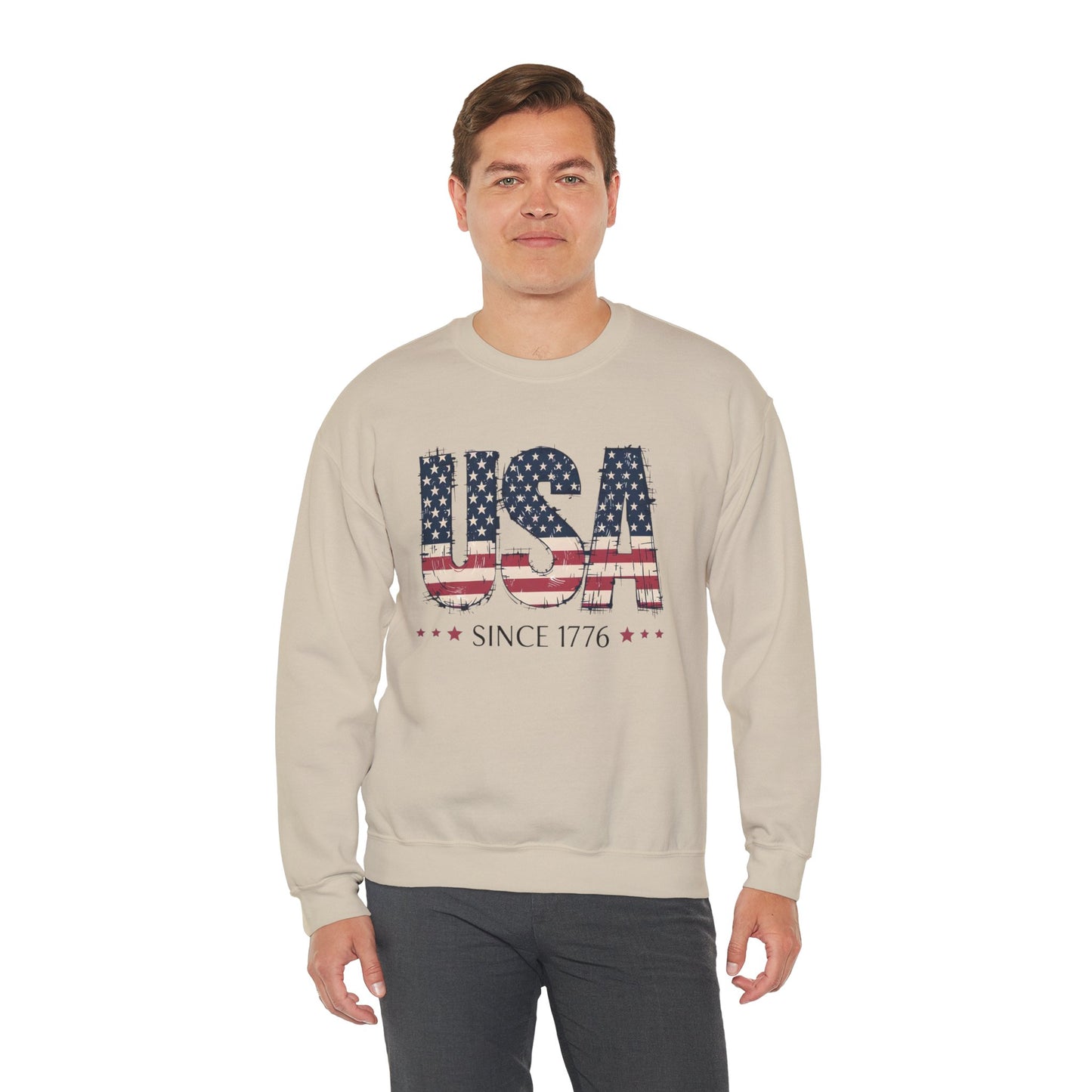 #250 USA Flag "USA Since 1776" Patriotic Crewneck Sweatshirt