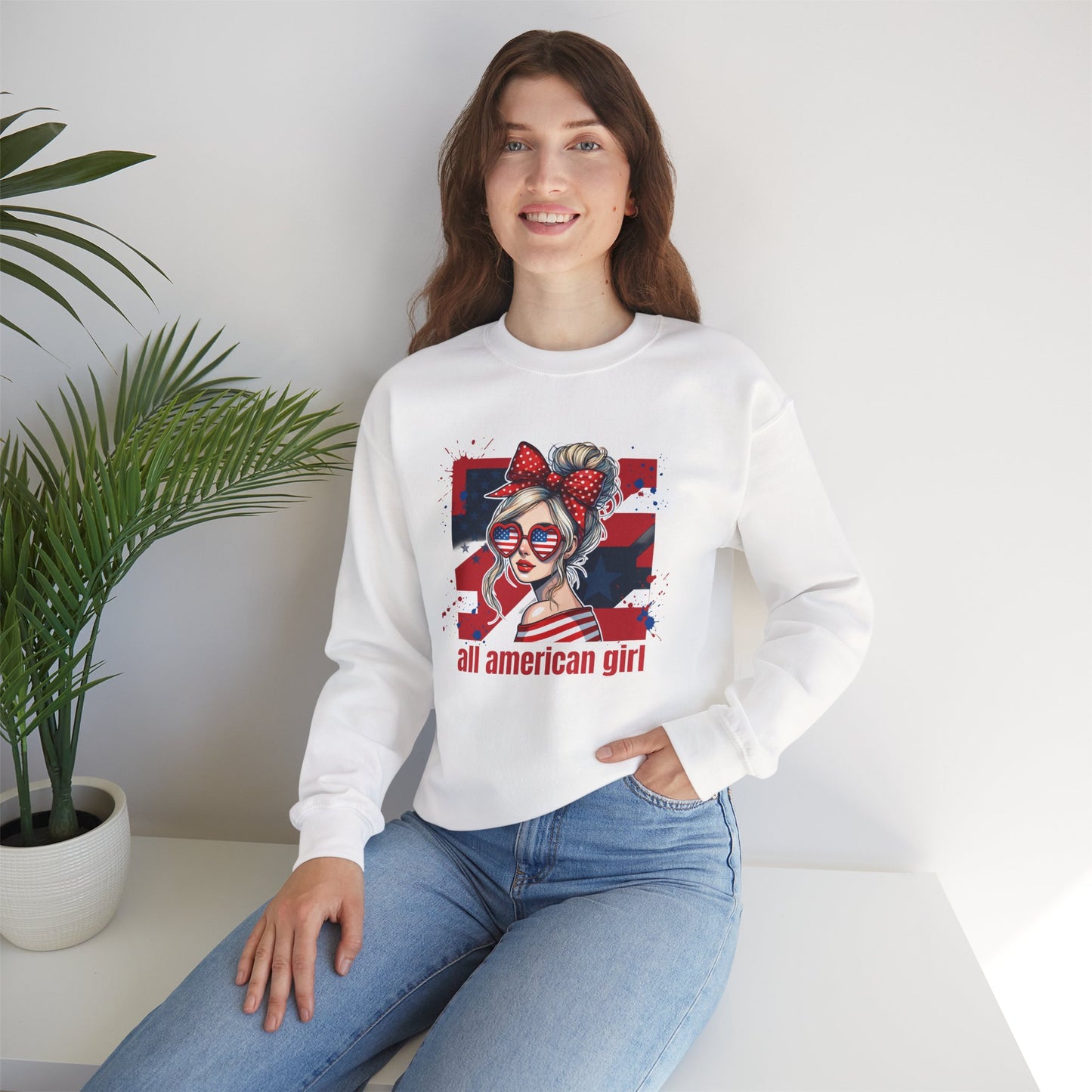 #250 All American Girl Patriotic Sweatshirt