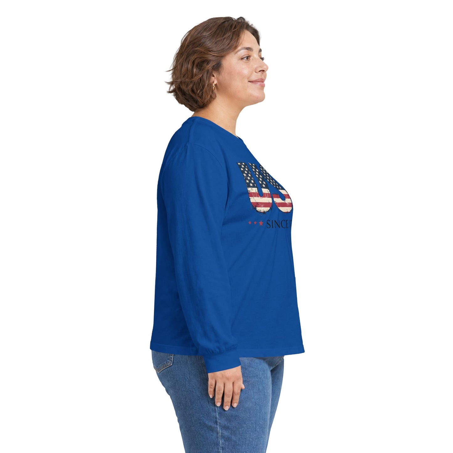 #250 USA Flag "USA Since 1776" Patriotic Long Sleeve Tee