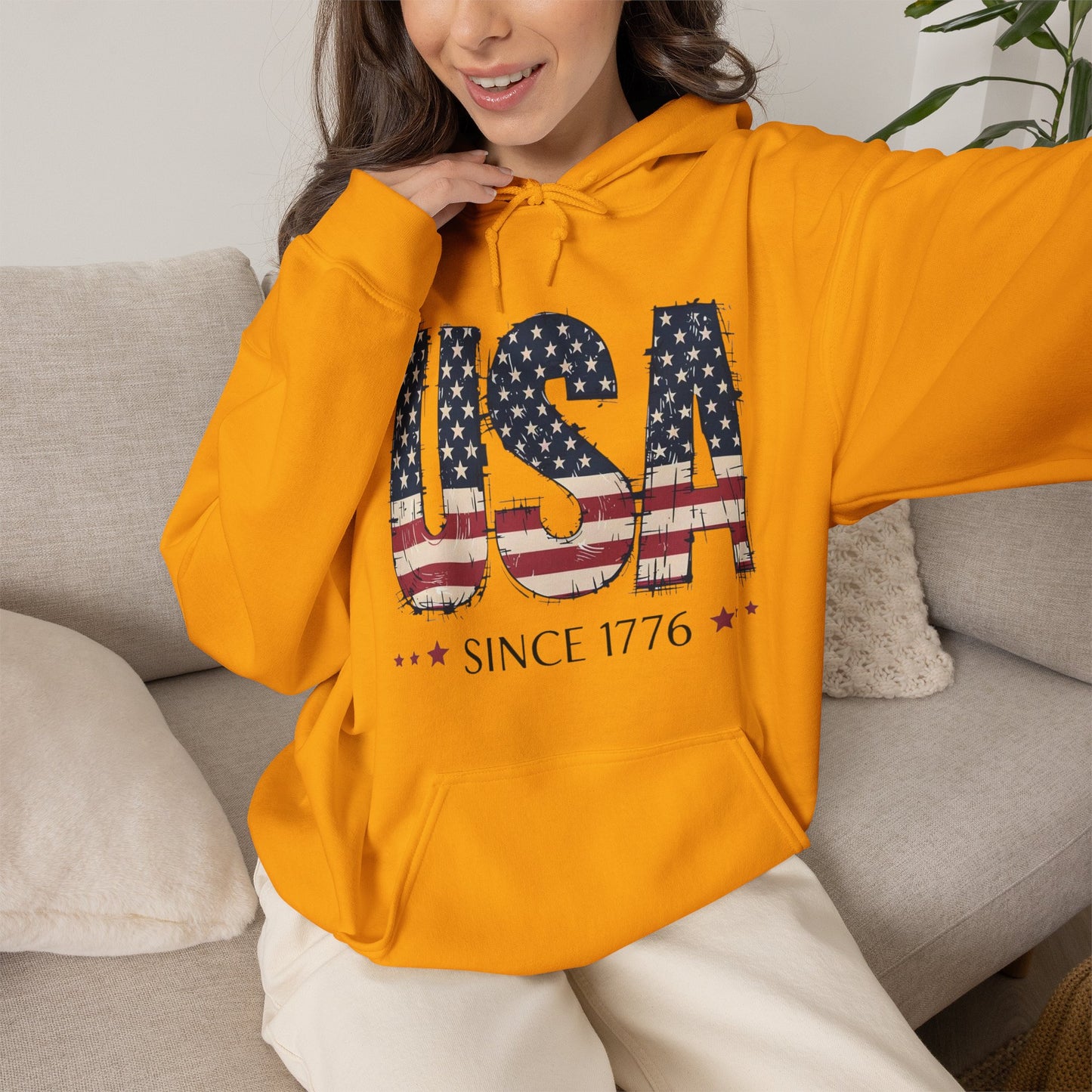 #250 USA Flag "USA Since 1776" Patriotic Hoodie