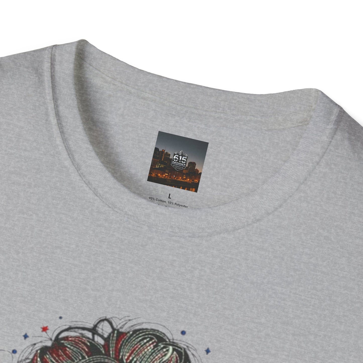 #250 "All American Girl" Patriotic Messy Bun T-Shirt