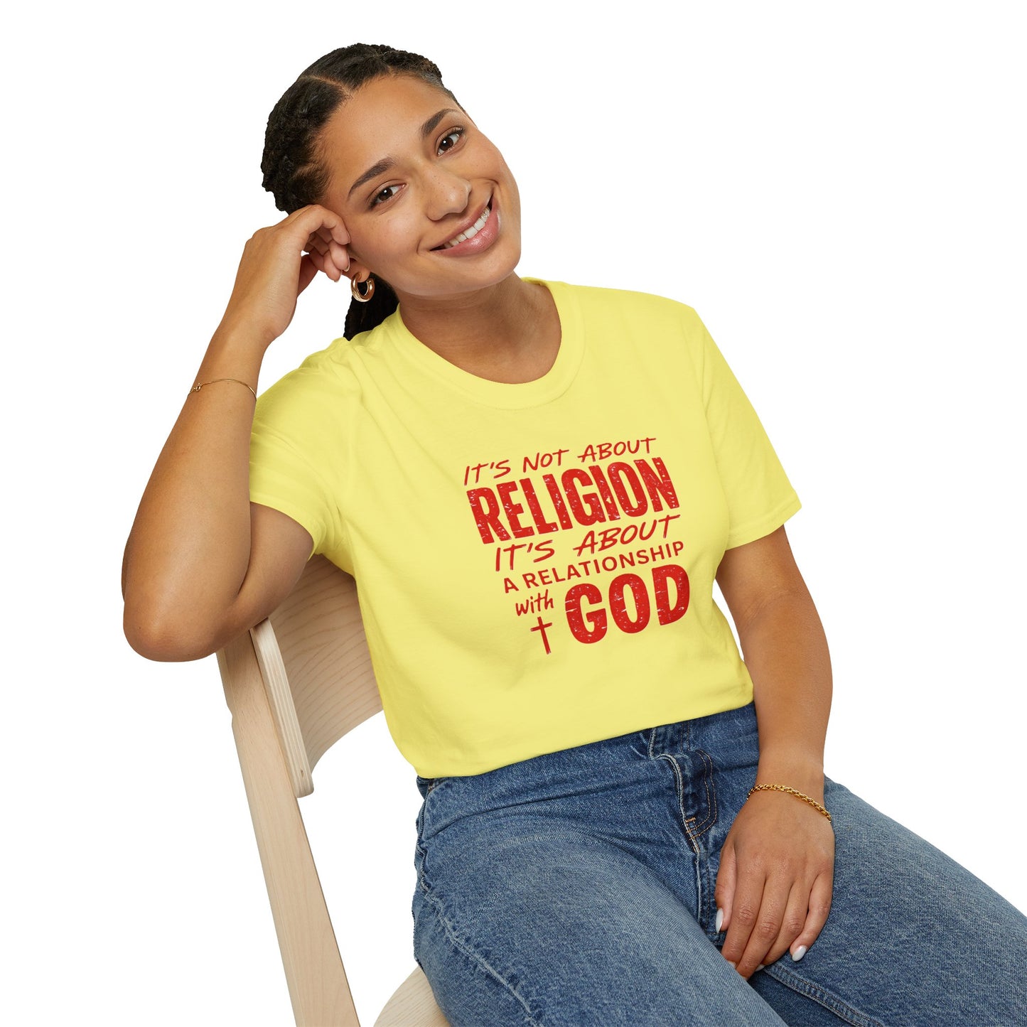 It's Not About Religion, It's About a Relationship with God - Christian Message T-Shirt